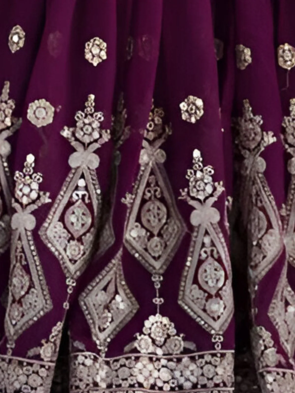 Odette Purple Georgette Embroidered Kurta Set For Women - Image 5