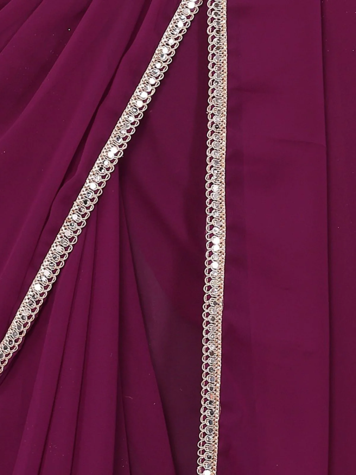 Odette Purple Georgette Printed Saree For Women - Image 6