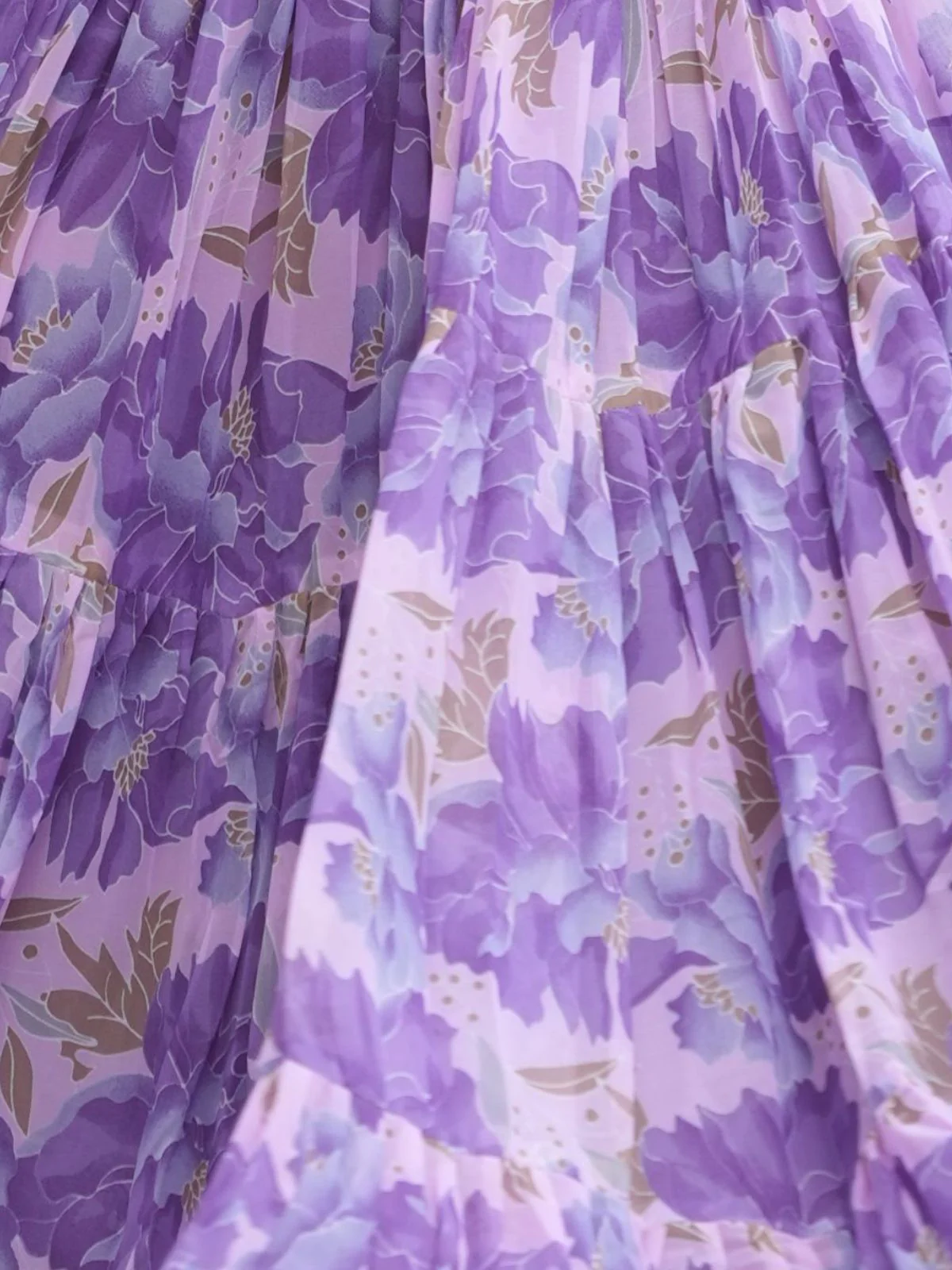 Odette Purple Georgette Printed Stitched Gown For Women - Image 7