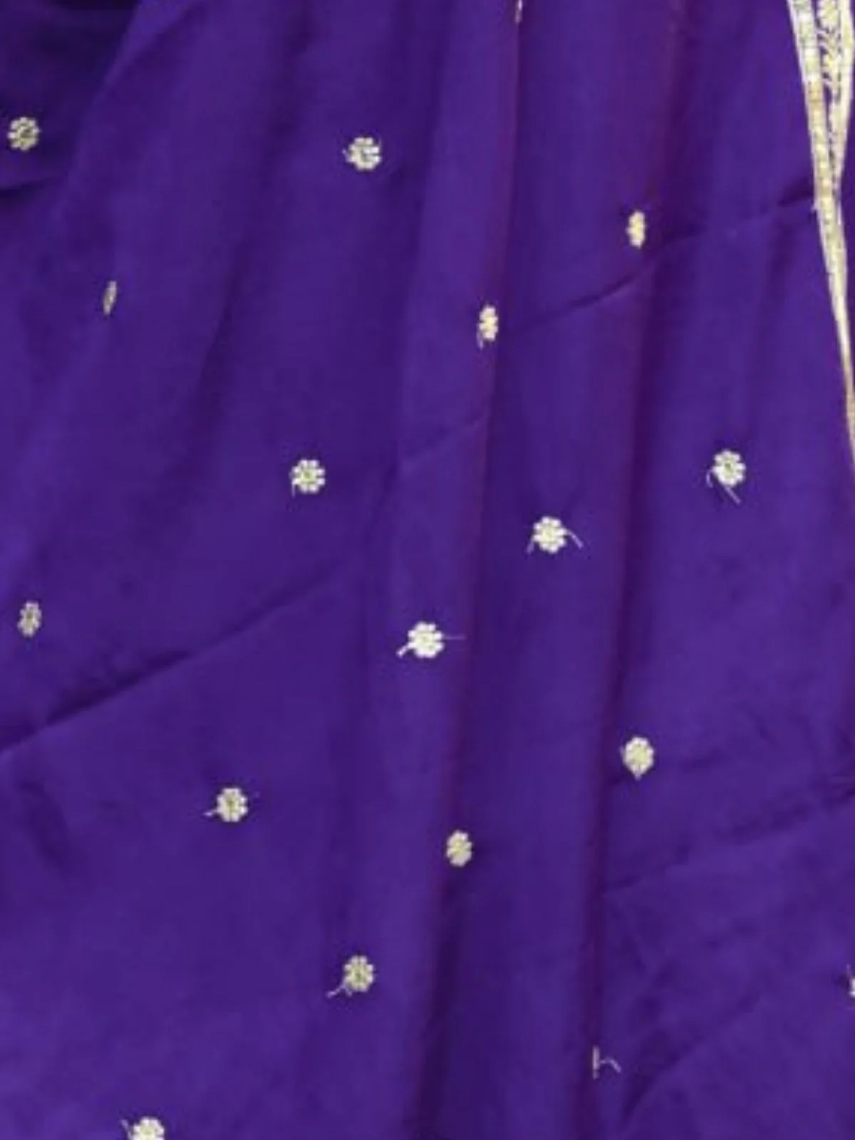 Odette Purple Georgette Solid Stitched Kurta Set For Women - Image 5