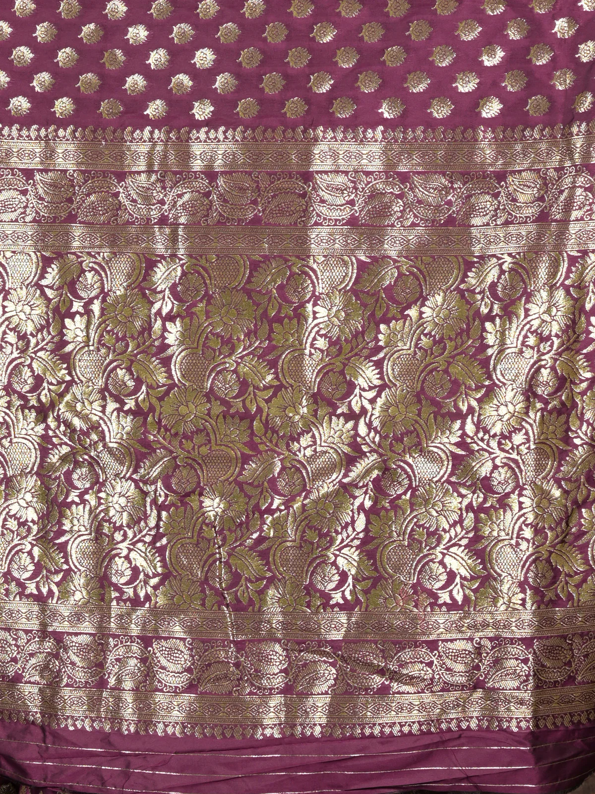 Odette Purple Heavy Silk Blend Woven Saree With Unstitched Blouse For Women - Image 5