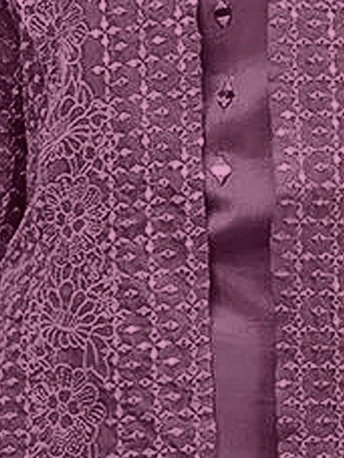 Odette Purple Poly Crepe Solid Semi Stitched Kurta Set For Women - Image 3