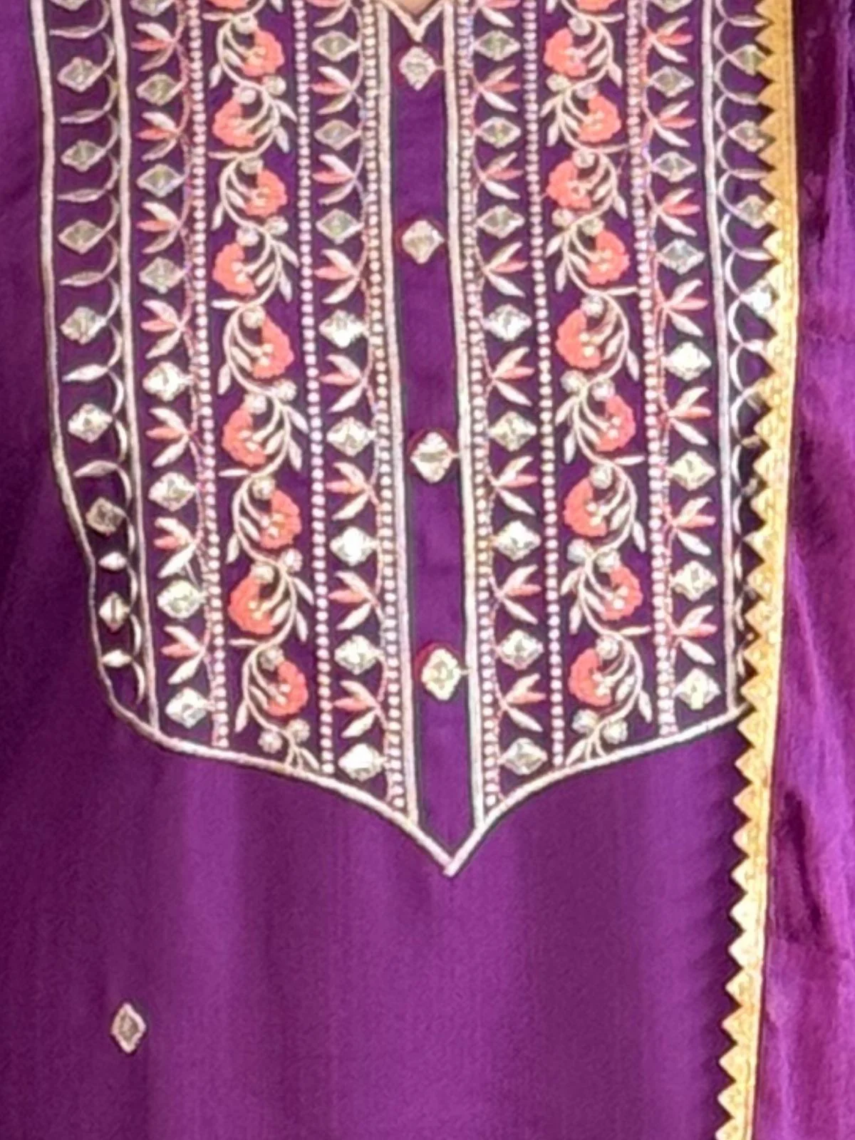 Odette Purple Rayon Embroidered Stitched Kurta Set For Women - Image 7