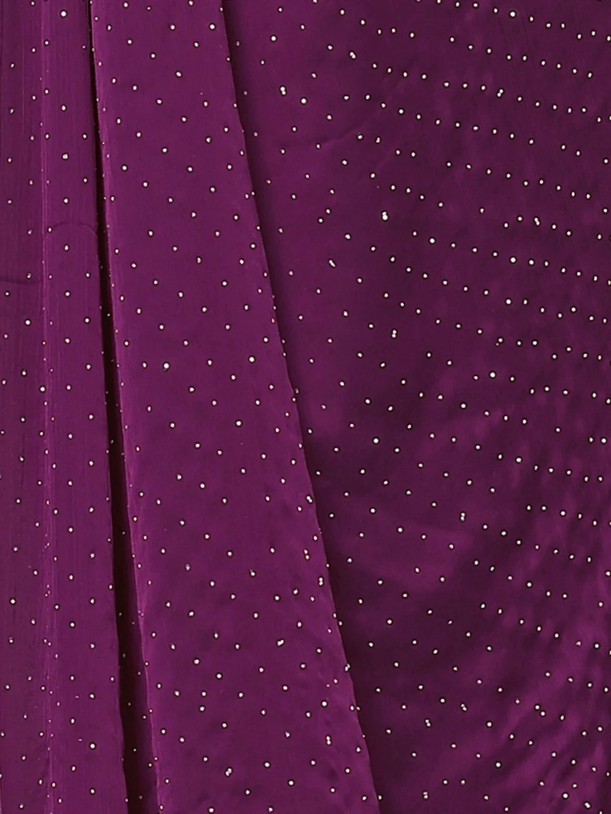 Odette Purple Satin Chiffon Embellished Saree With Unstitched Blouse For Women - Image 4