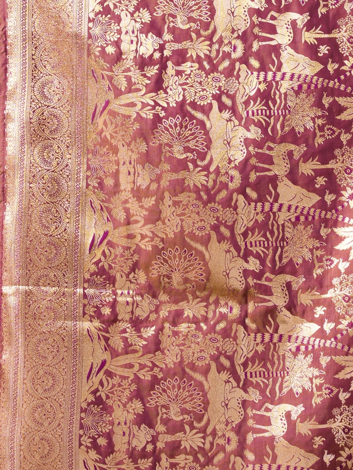 Odette Purple Silk Blend Woven Saree For Women - Image 6