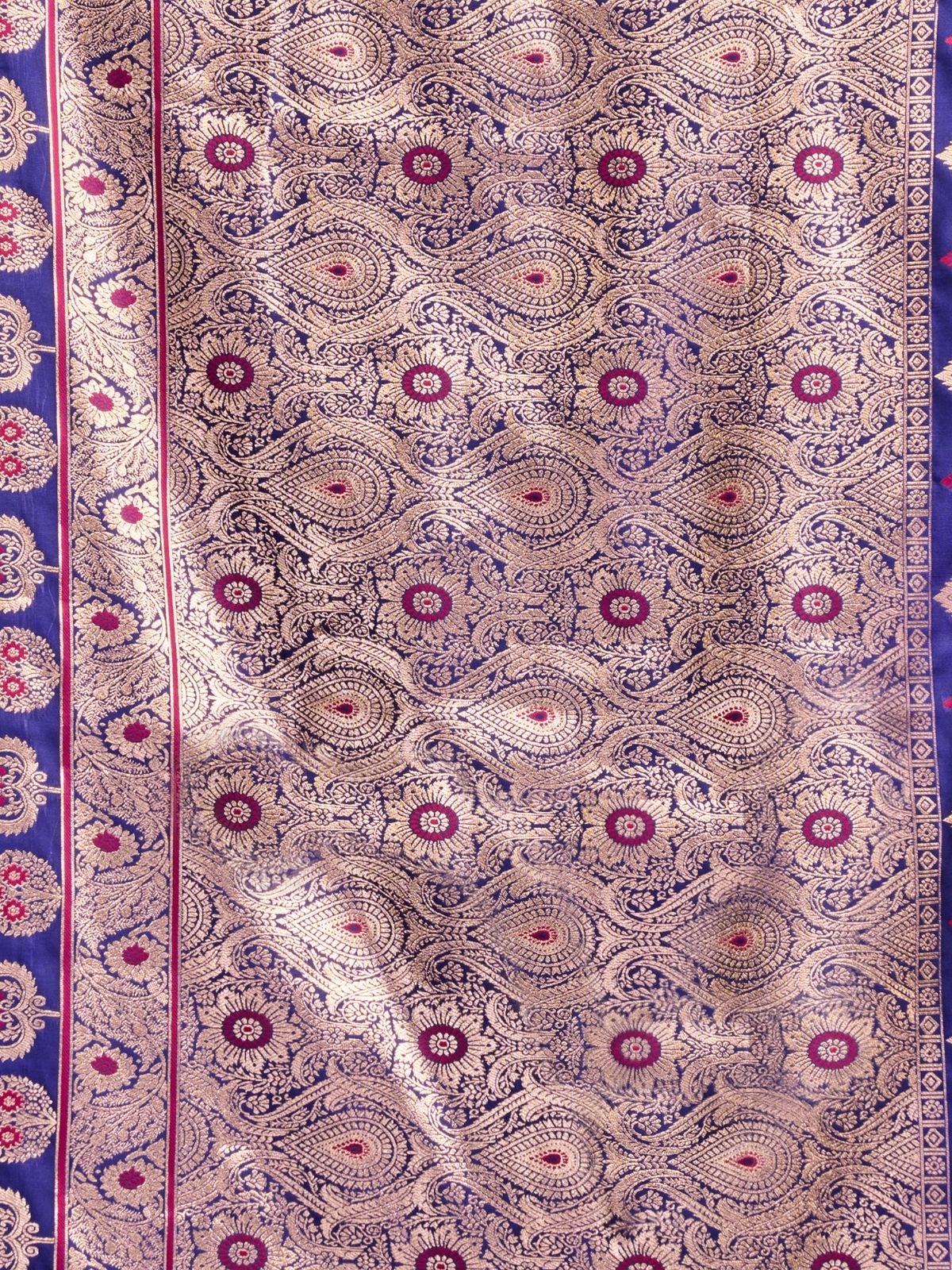 Odette Purple Silk Blend Woven Saree For Women - Image 6