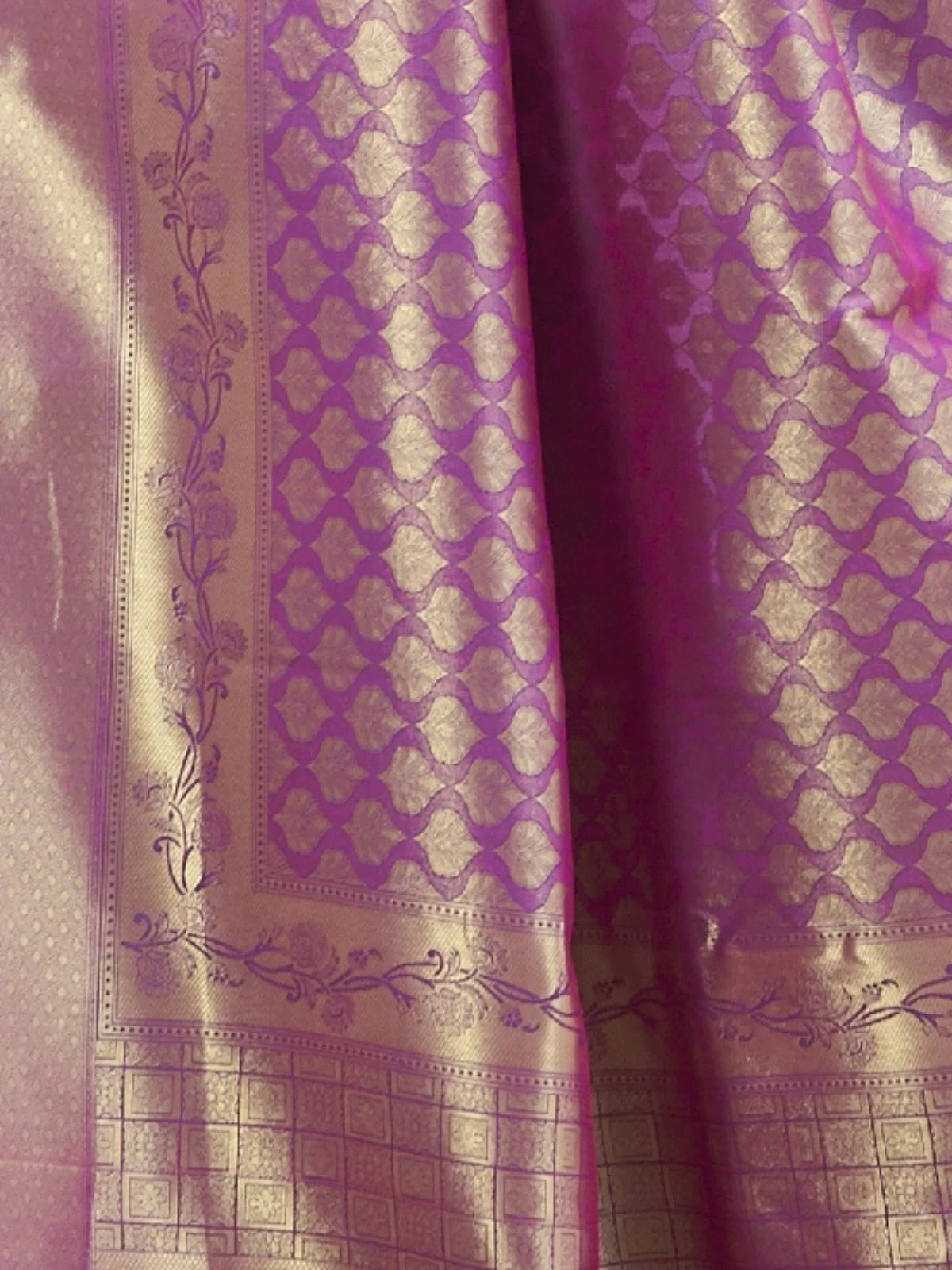 Odette Purple Silk Blend Woven Saree With Unstitched Blouse For Women - Image 3