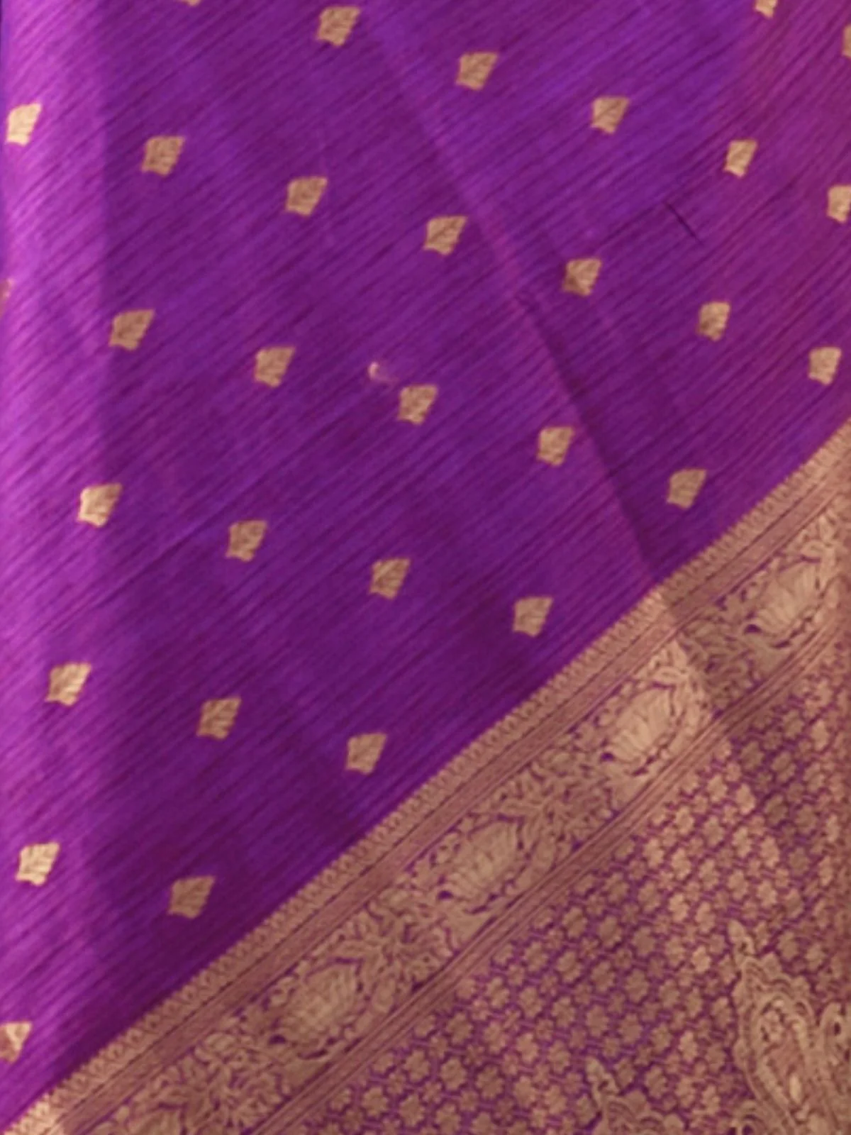 Odette Purple Silk Blend Woven Saree With Unstitched Blouse For Women - Image 3