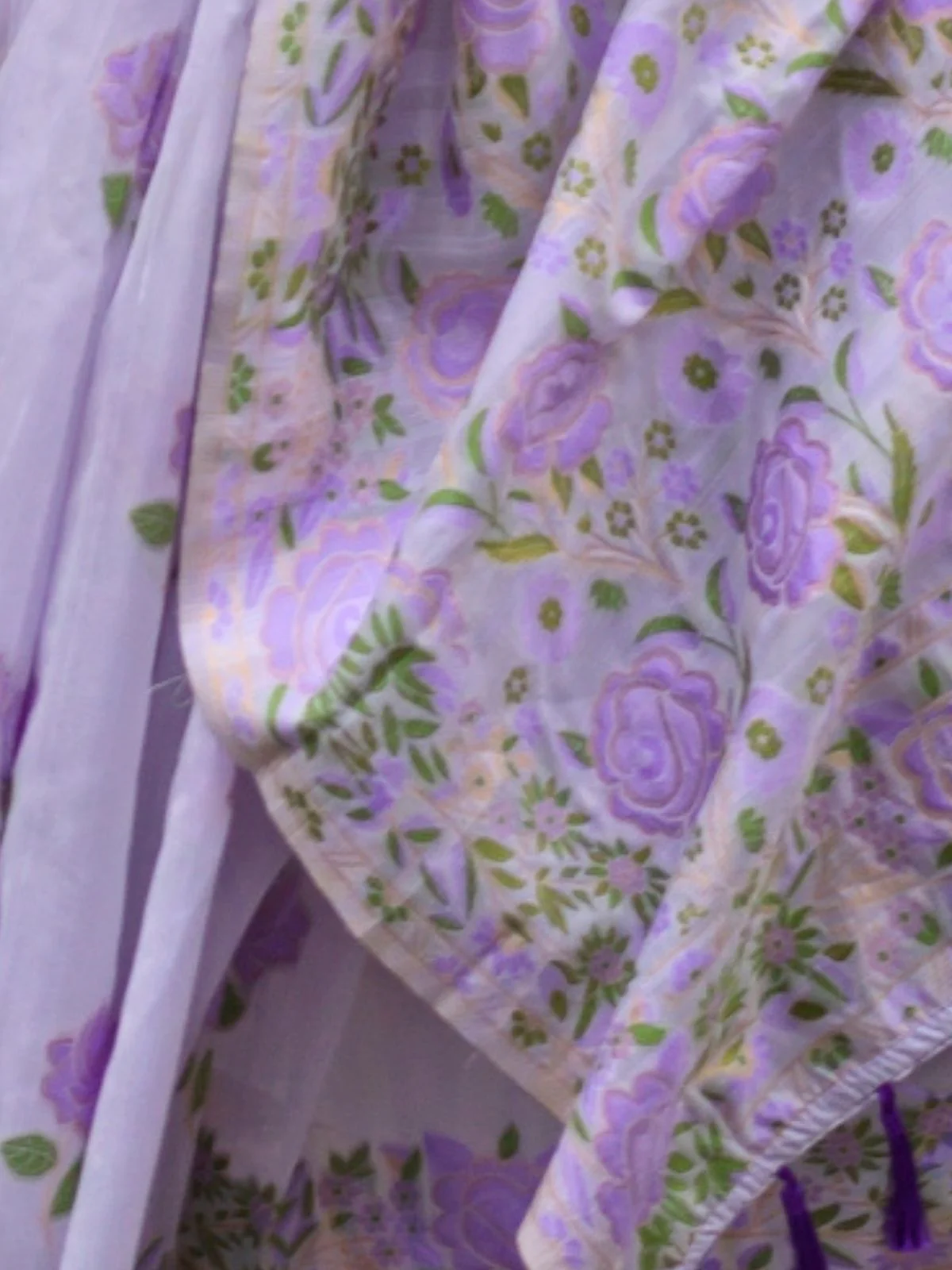 Odette Purple Silk Blend Woven Saree With Unstitched Blouse For Women - Image 3