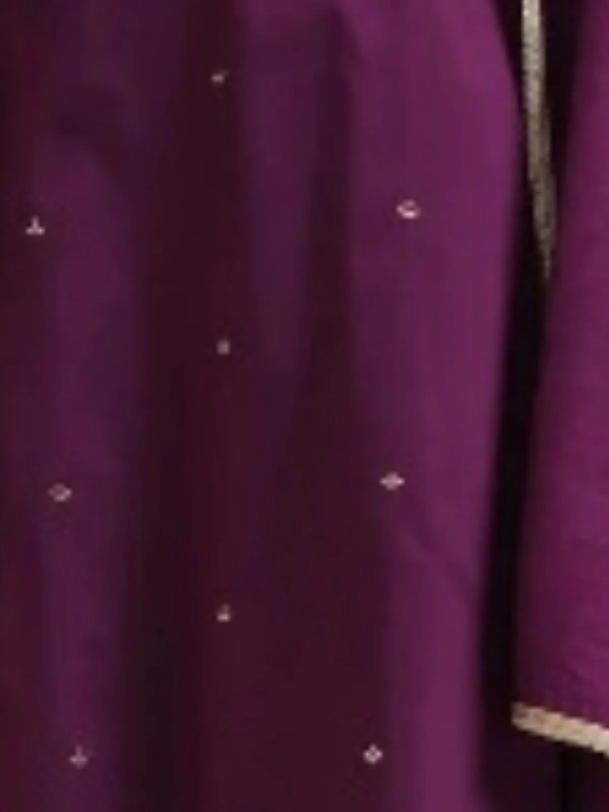 Odette Purple Viscose Chanderi Embriodered Stitched Kurta Set For Women - Image 4