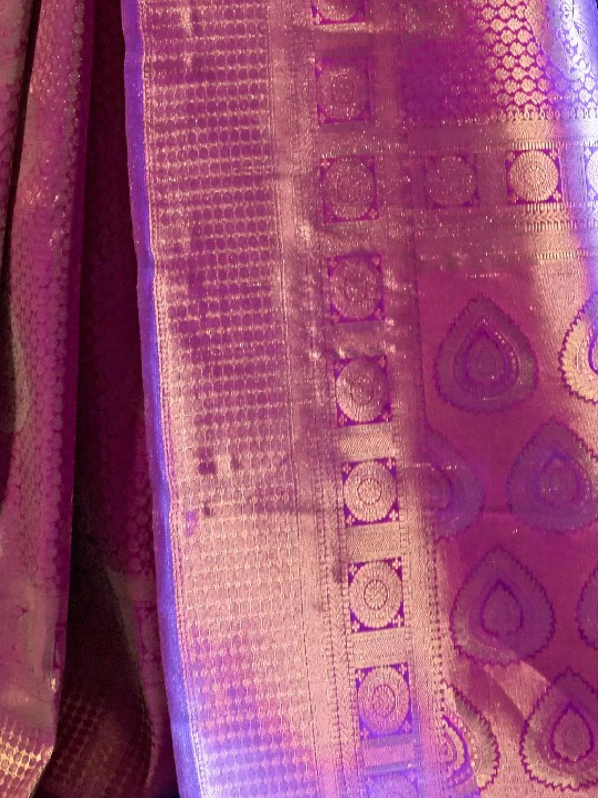 Odette Purple Woven Design Silk Blend Saree With Unstitched Blouse For Women - Image 3