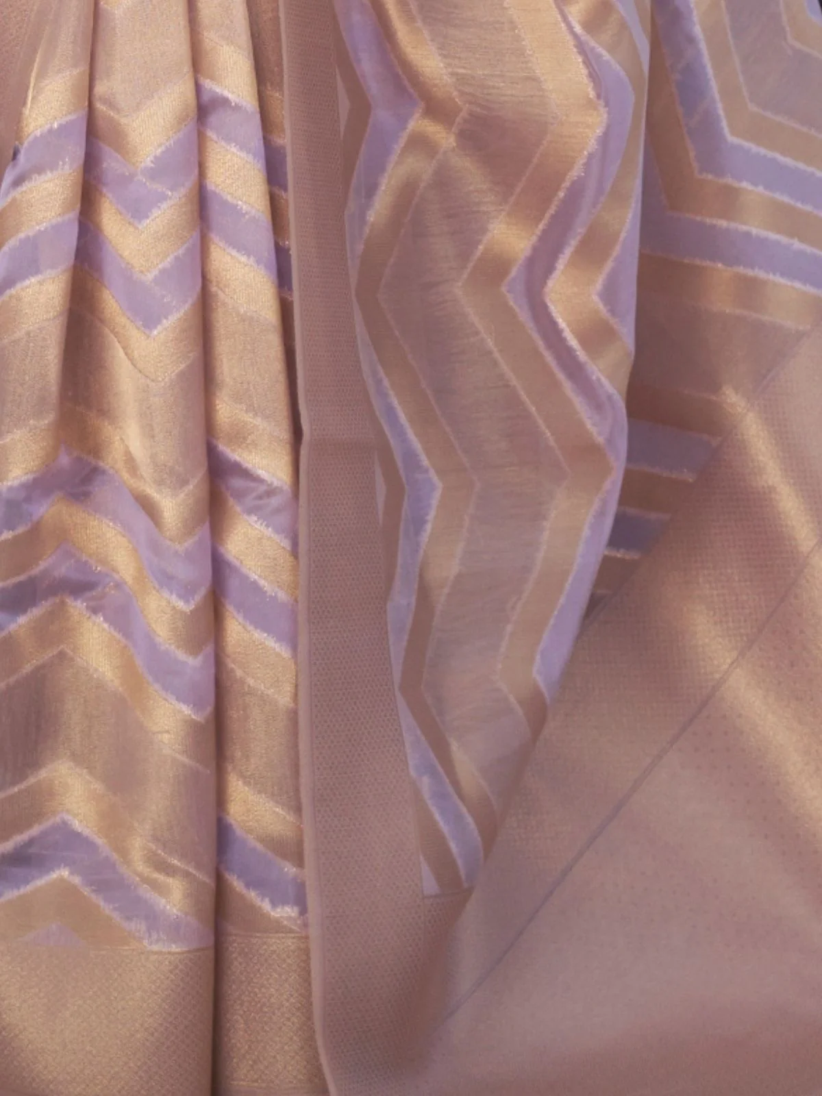 Odette Purple Woven Design Silk Blend Saree With Unstitched Blouse For Women - Image 3
