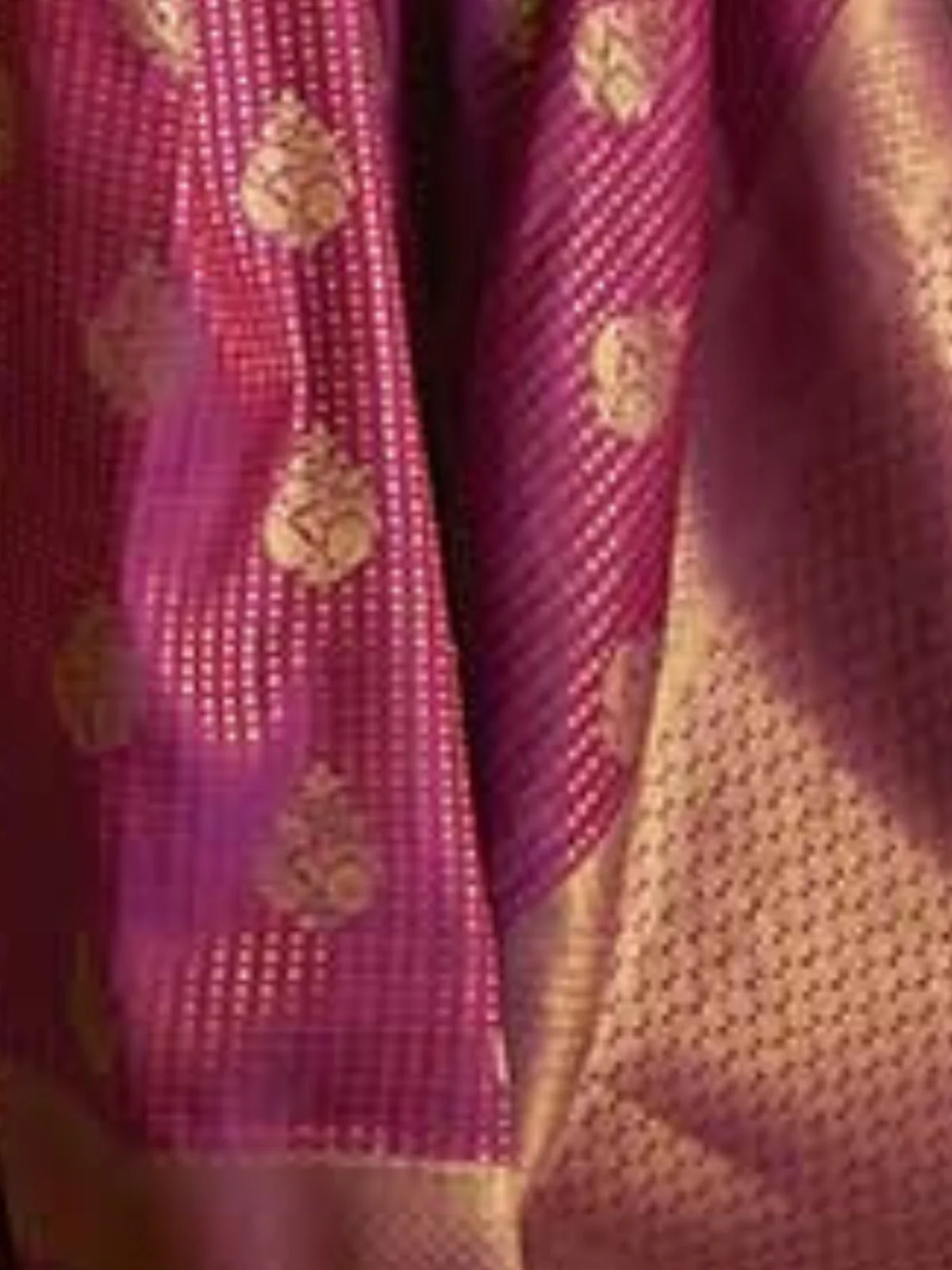 Odette Purple Woven Design Silk Blend Saree With Unstitched Blouse For Women - Image 3