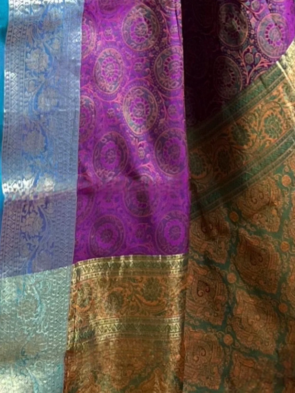 Odette Purple Woven Design Silk Blend Saree With Unstitched Blouse For Women - Image 4