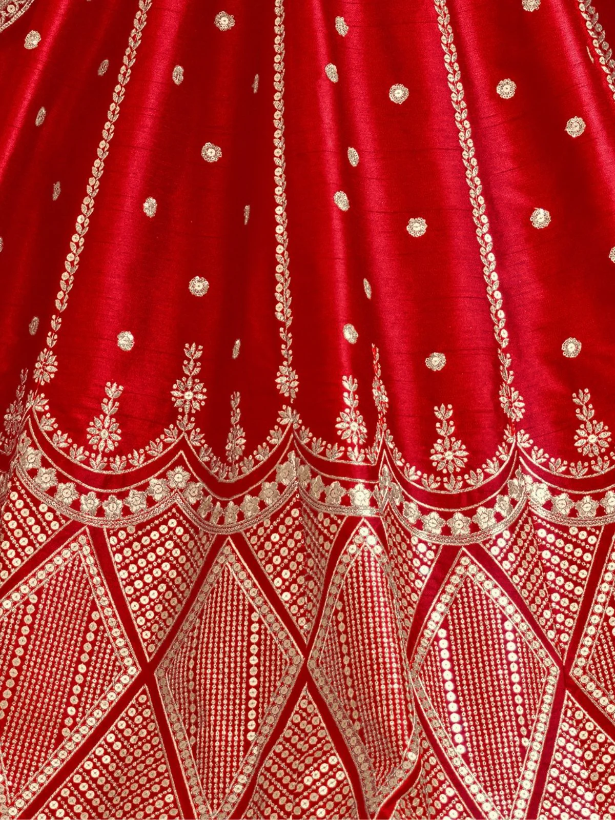 Odette Red Art Silk Embroidered Semi-Stitched lehenga For Women - Image 5