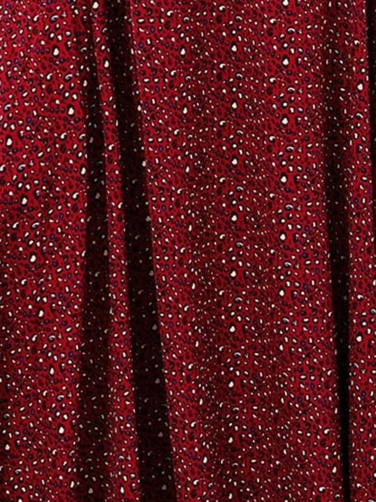 Odette Red Chiffon Stitched Embellished Indo Western Dress For Women - Image 3