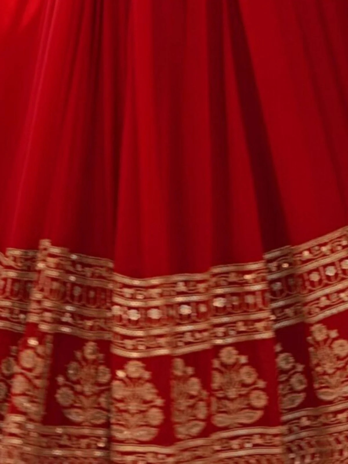 Odette Red Georgette Embroidered Stitched Gown For women - Image 6