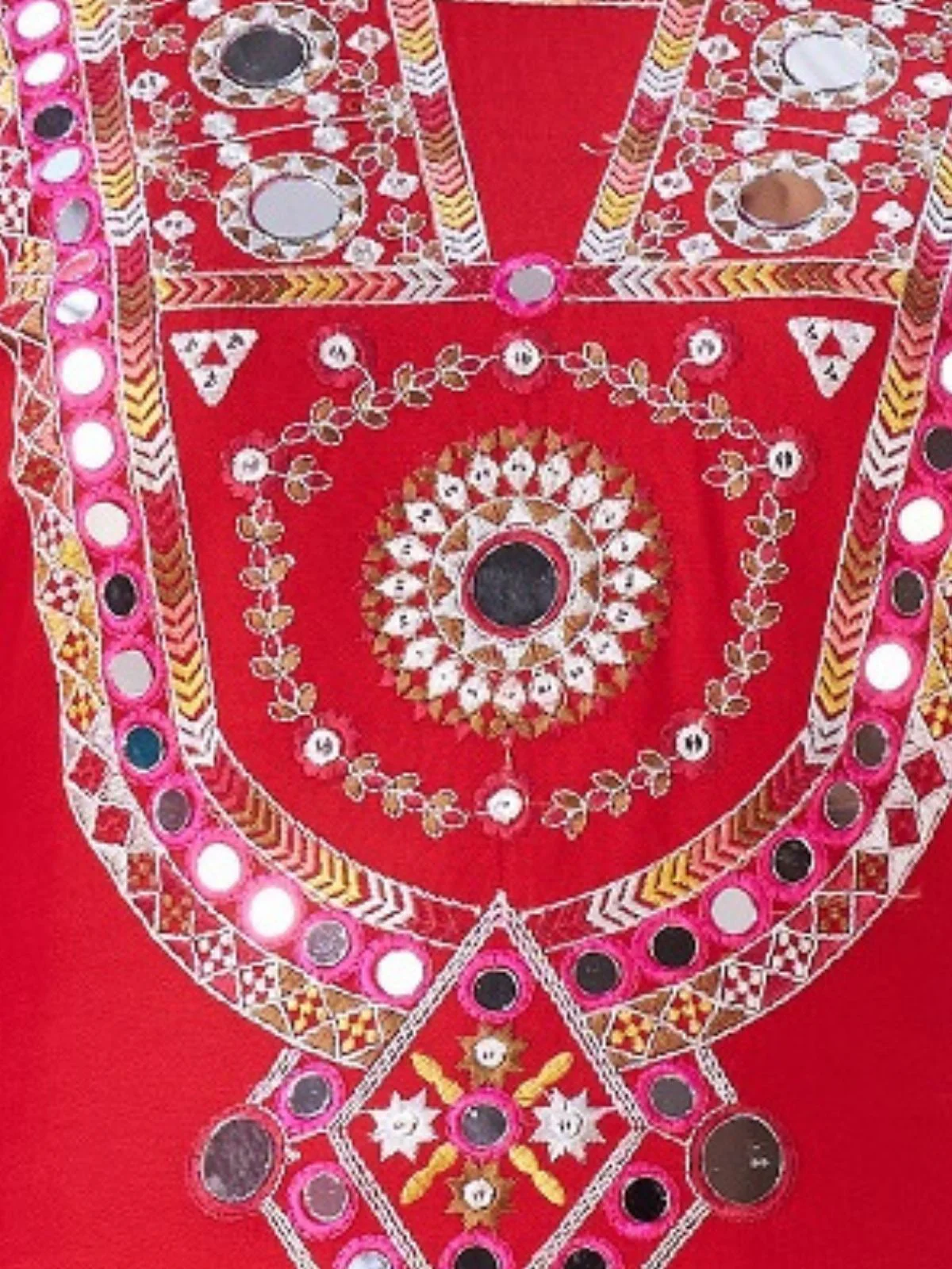 Odette Red Rayon Embroidered Stitched Kurta Set For Women - Image 5