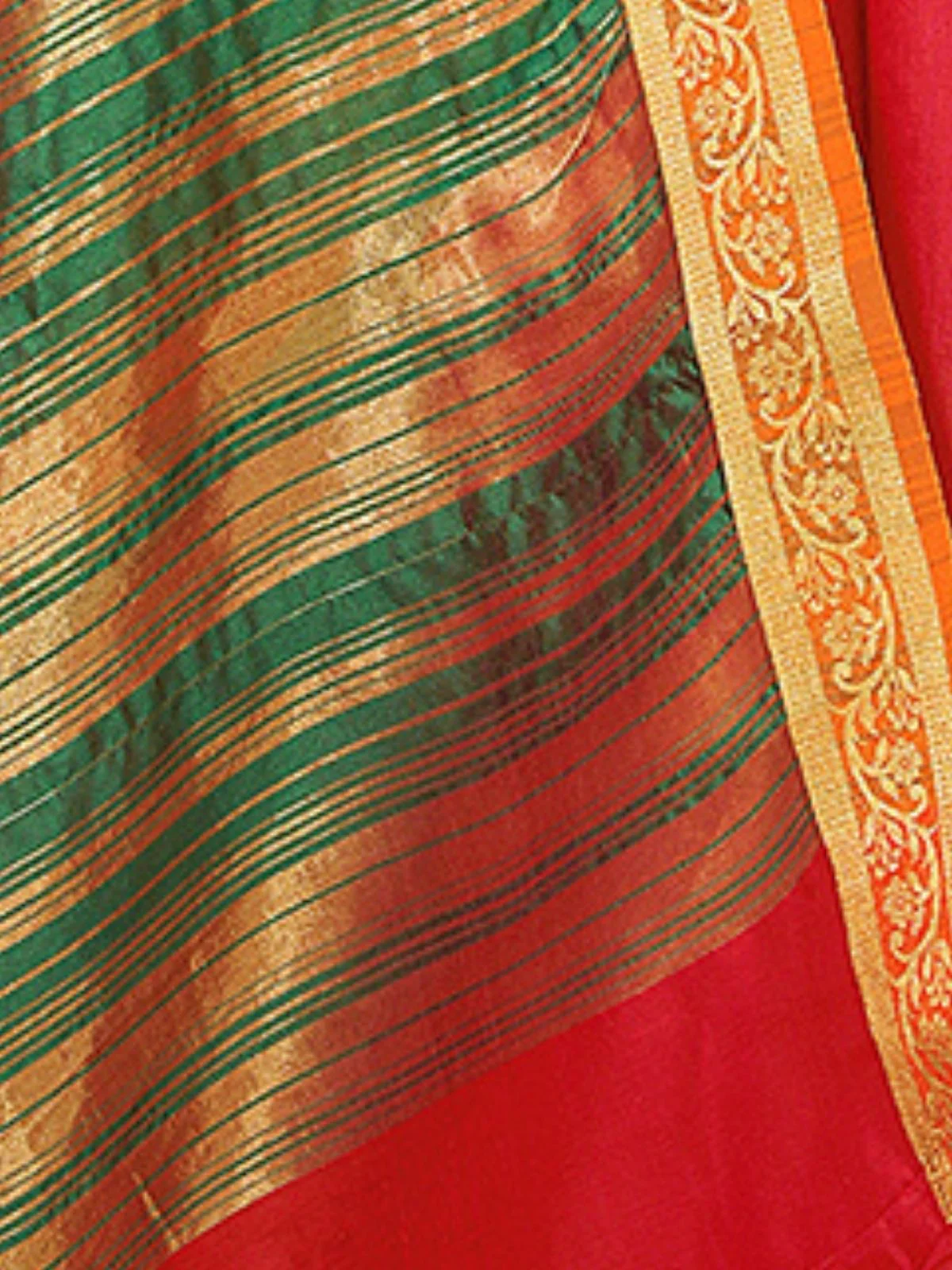 Odette Red Silk Blend Embellished Saree For Women - Image 6