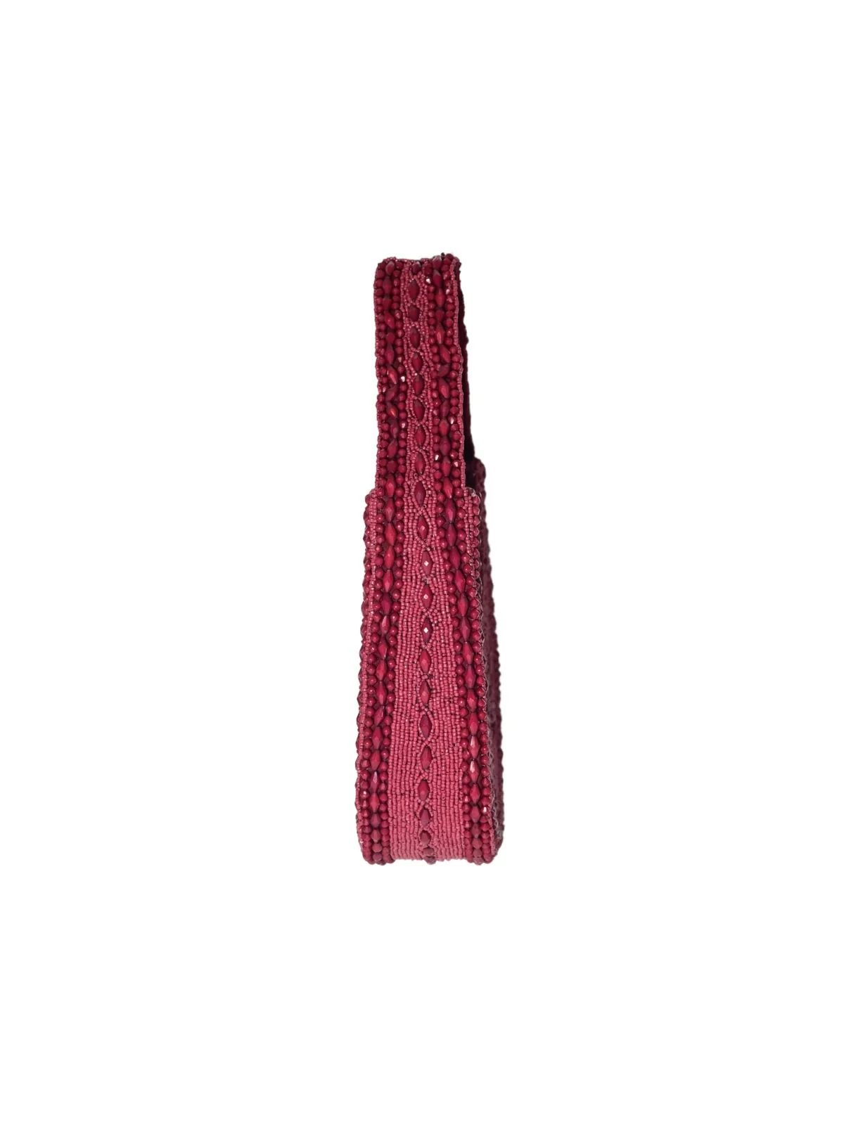 Odette Red Suede Embellished Clutch For Women - Image 3