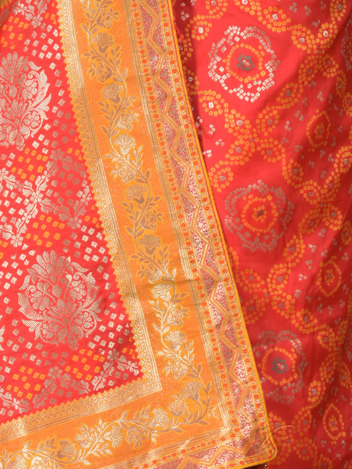 Odette Red Woven Heavy Silk Blend Saree With Unstitched Blouse For Women - Image 5