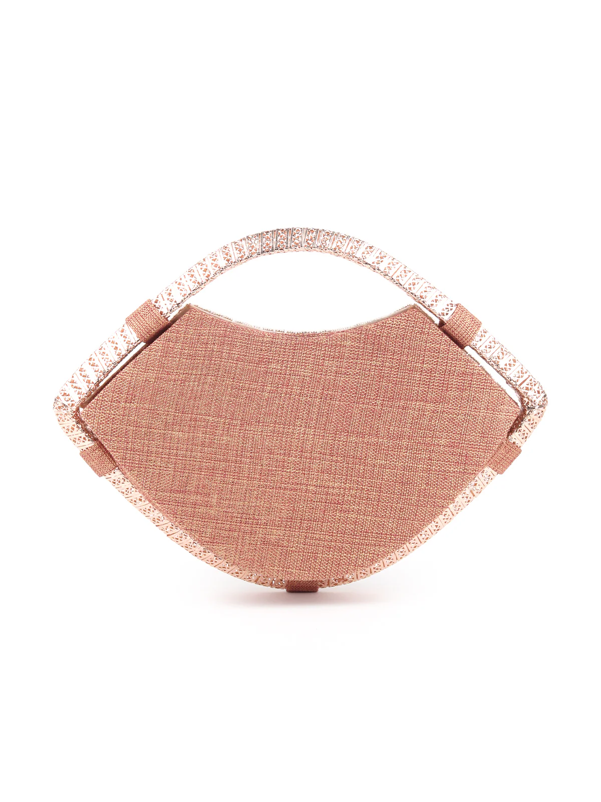 Odette Rose Gold Beads and Stone Embroidered Clutch for Women - Image 5