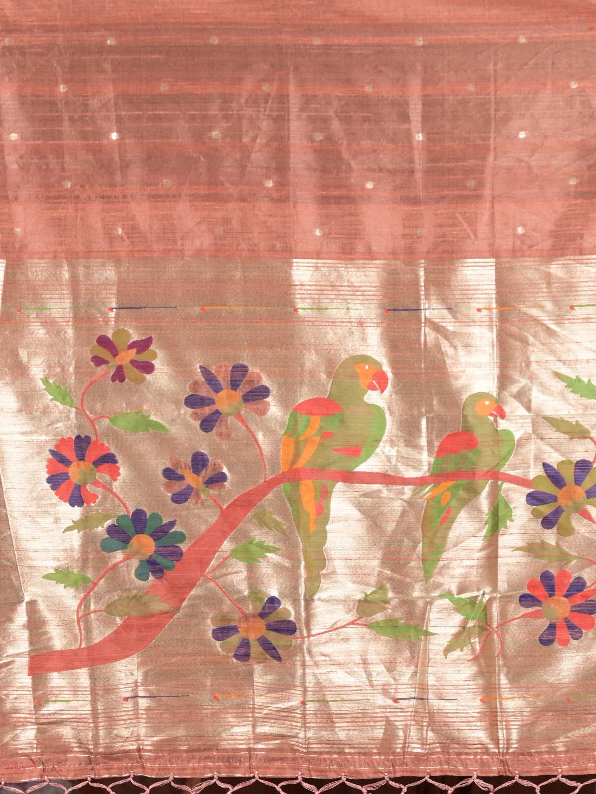 Odette Rust Woven Silk Blend Saree With Unstitched Blouse For Women - Image 5