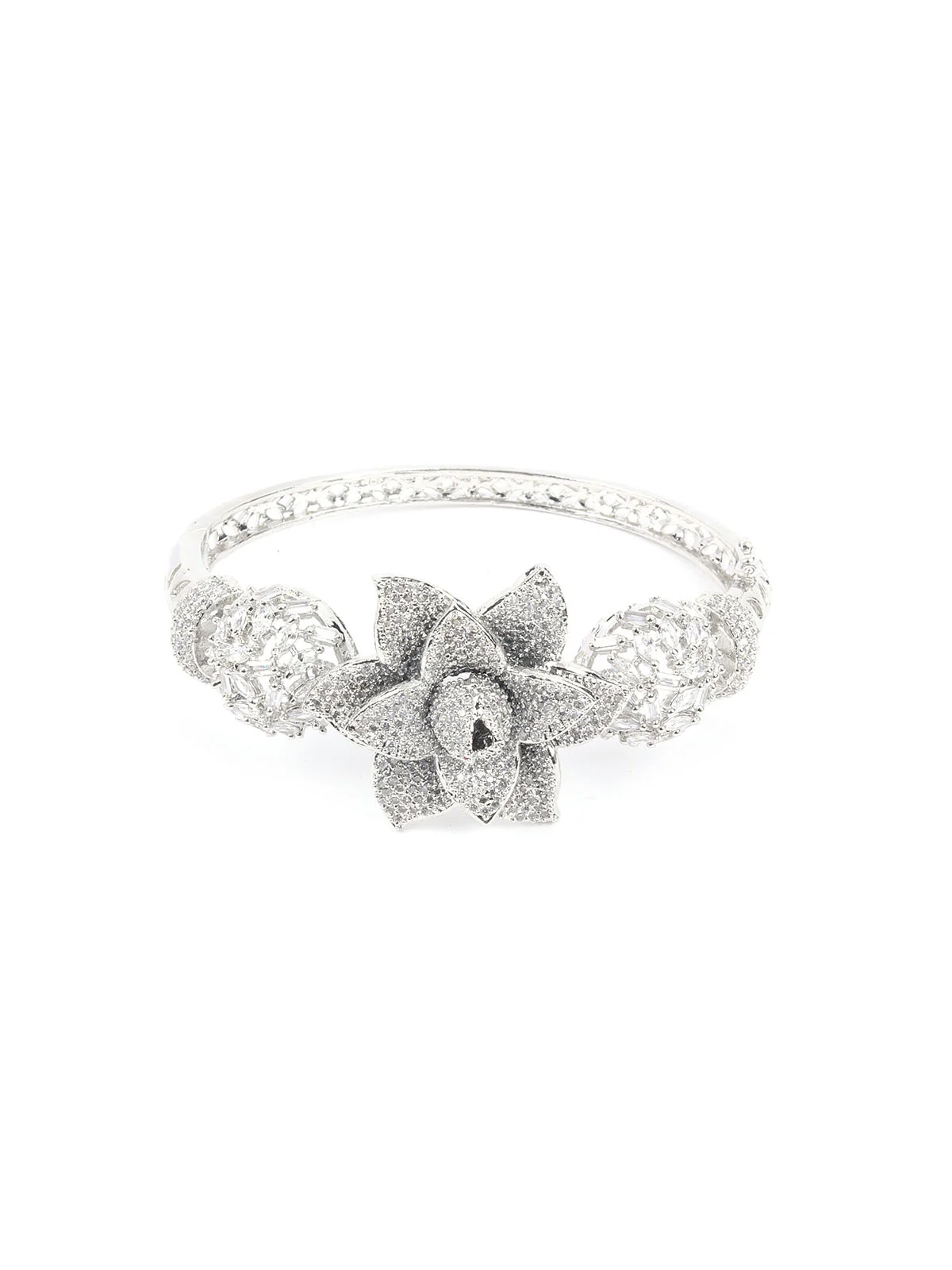 Odette Silver Alloy Embellished Bracelet For Women - Image 6