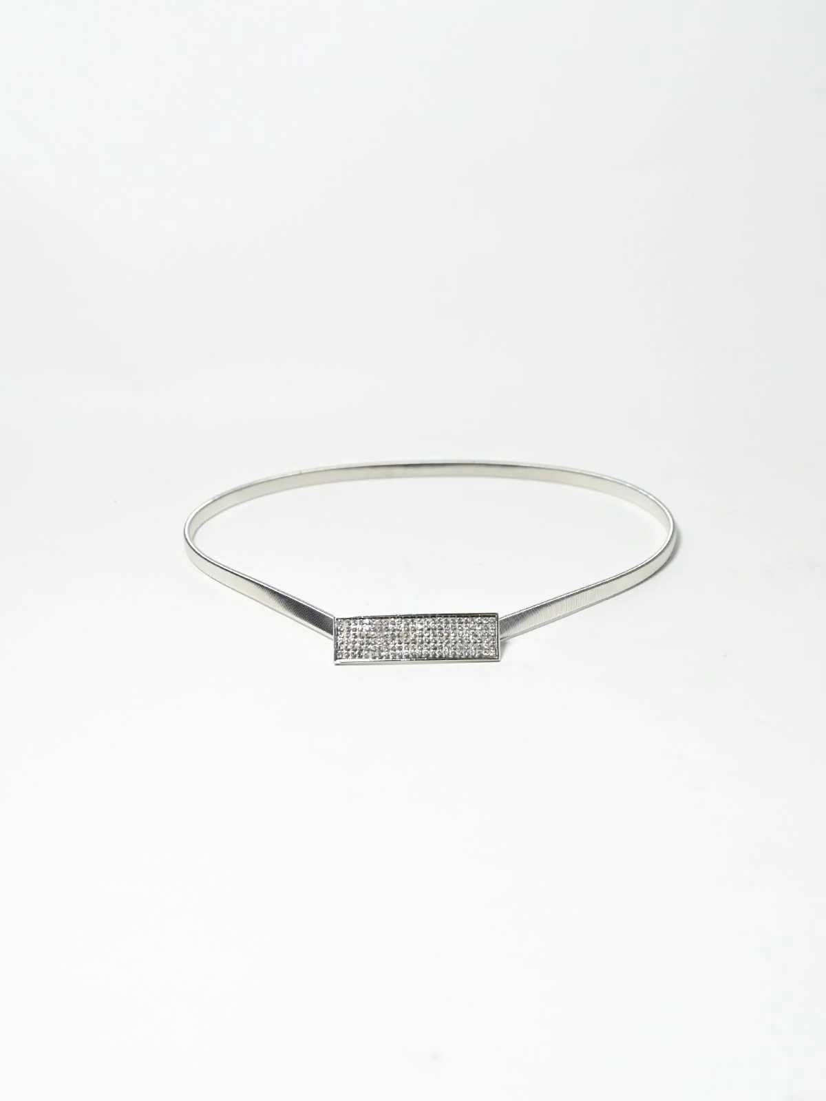 Odette Silver Alloy Solid Belt For Women - Image 2