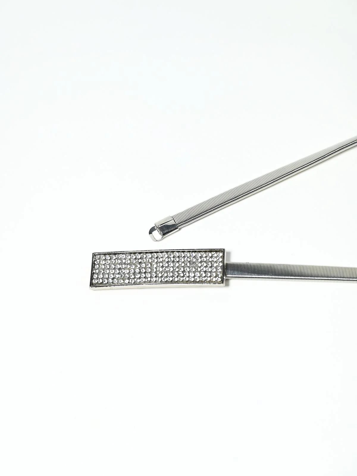Odette Silver Alloy Solid Belt For Women - Image 4