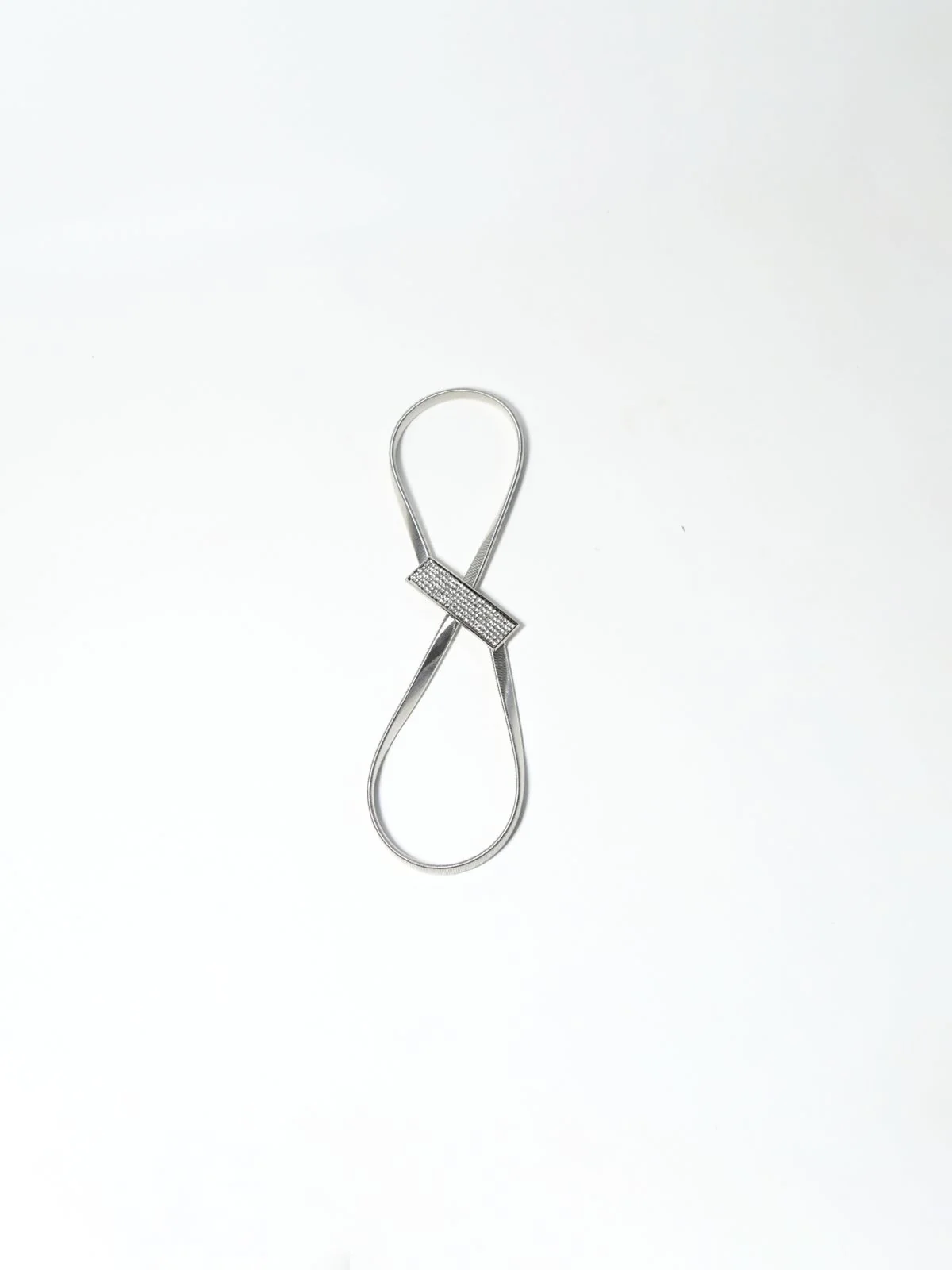 Odette Silver Alloy Solid Belt For Women - Image 7
