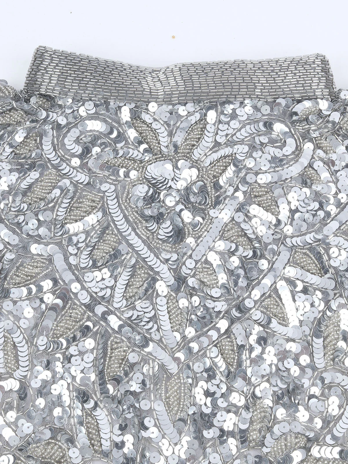 Odette Silver & Grey Net Embellished Cape For Women - Image 6