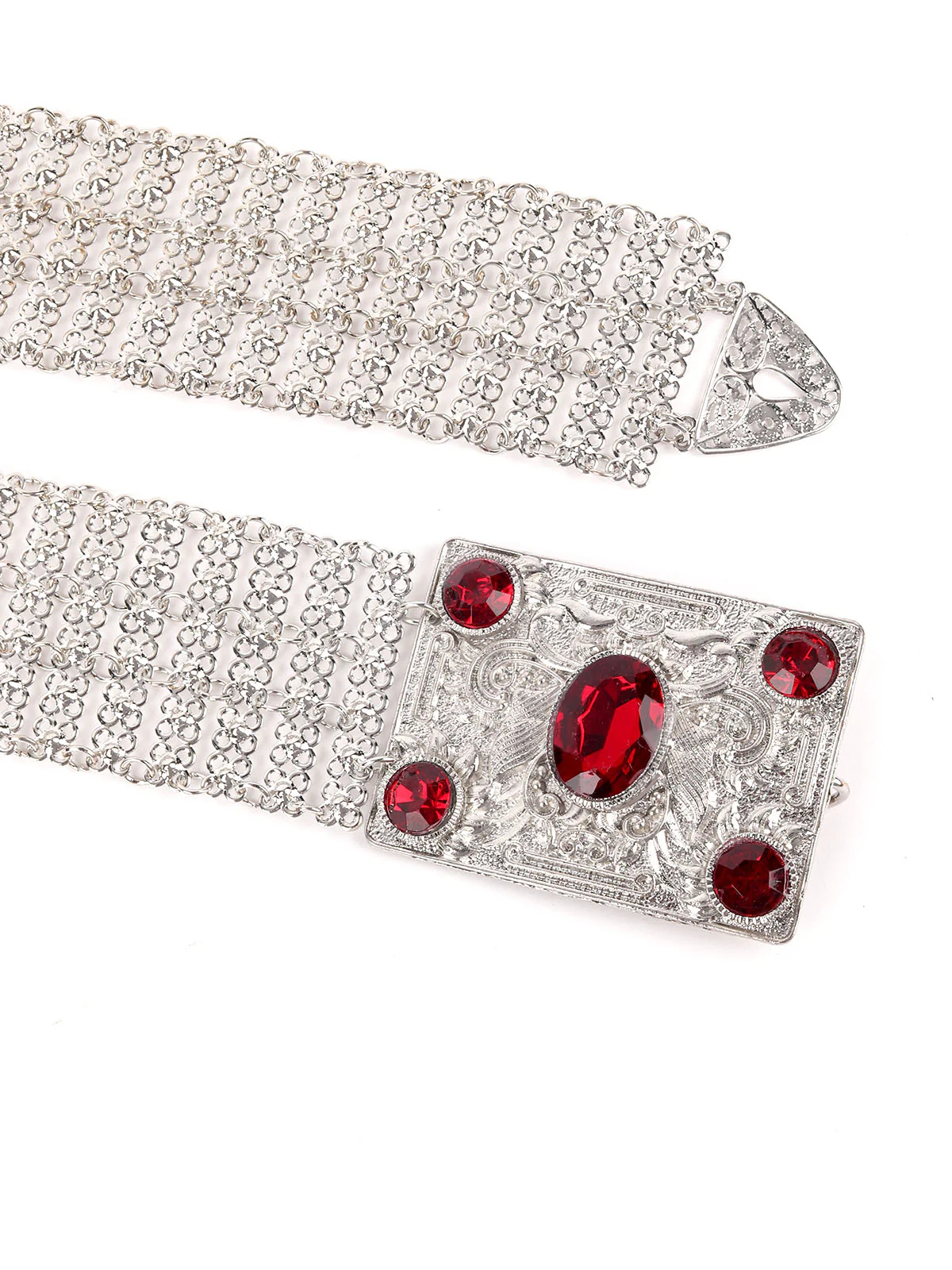 Odette Silver Metal Embellished Waist Belt for Women - Image 6