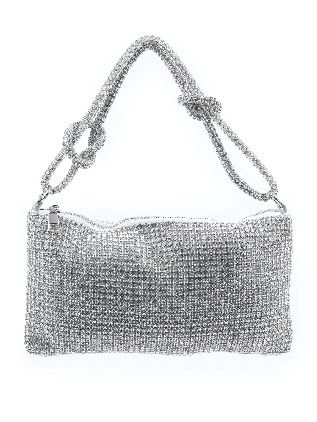 Odette Silver Polyester Embellished Clutch For Women - Image 3