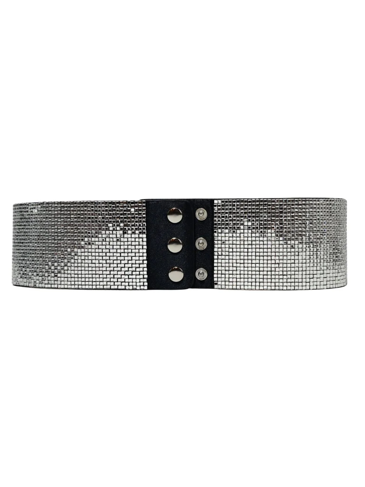 Odette Silver PU Embellished Belt For Women - Image 2