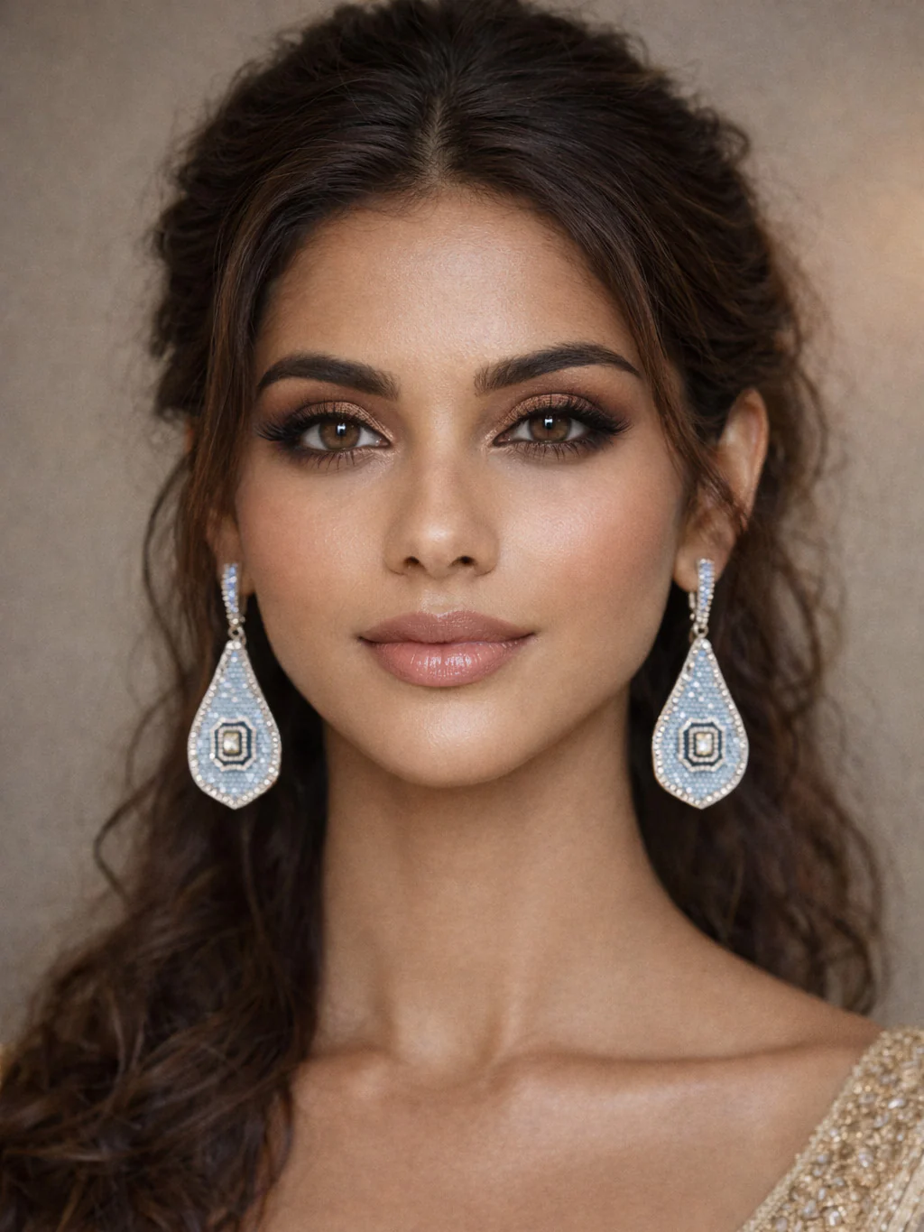 Odette Sky Blue Alloy Stone Earrings For Women - Image 2