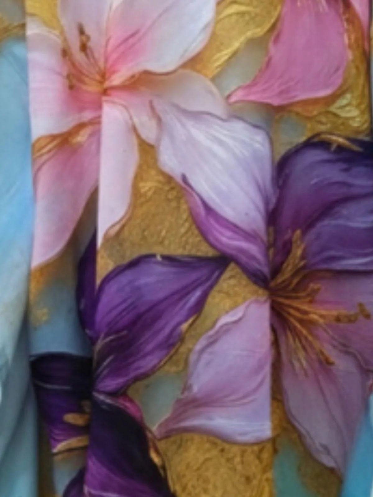 Odette Sky Blue Cotton Blend Printed Kaftan For Women - Image 5