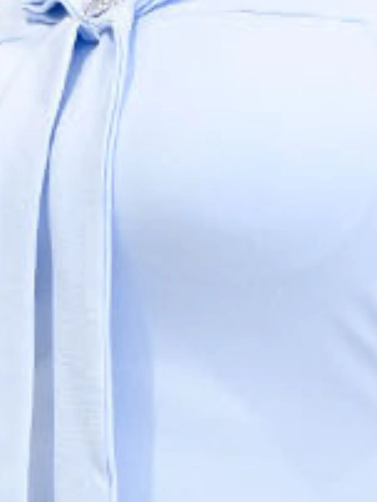 Odette Sky Blue Cotton Rib Solid Top For Women Trendy Wear - Image 4
