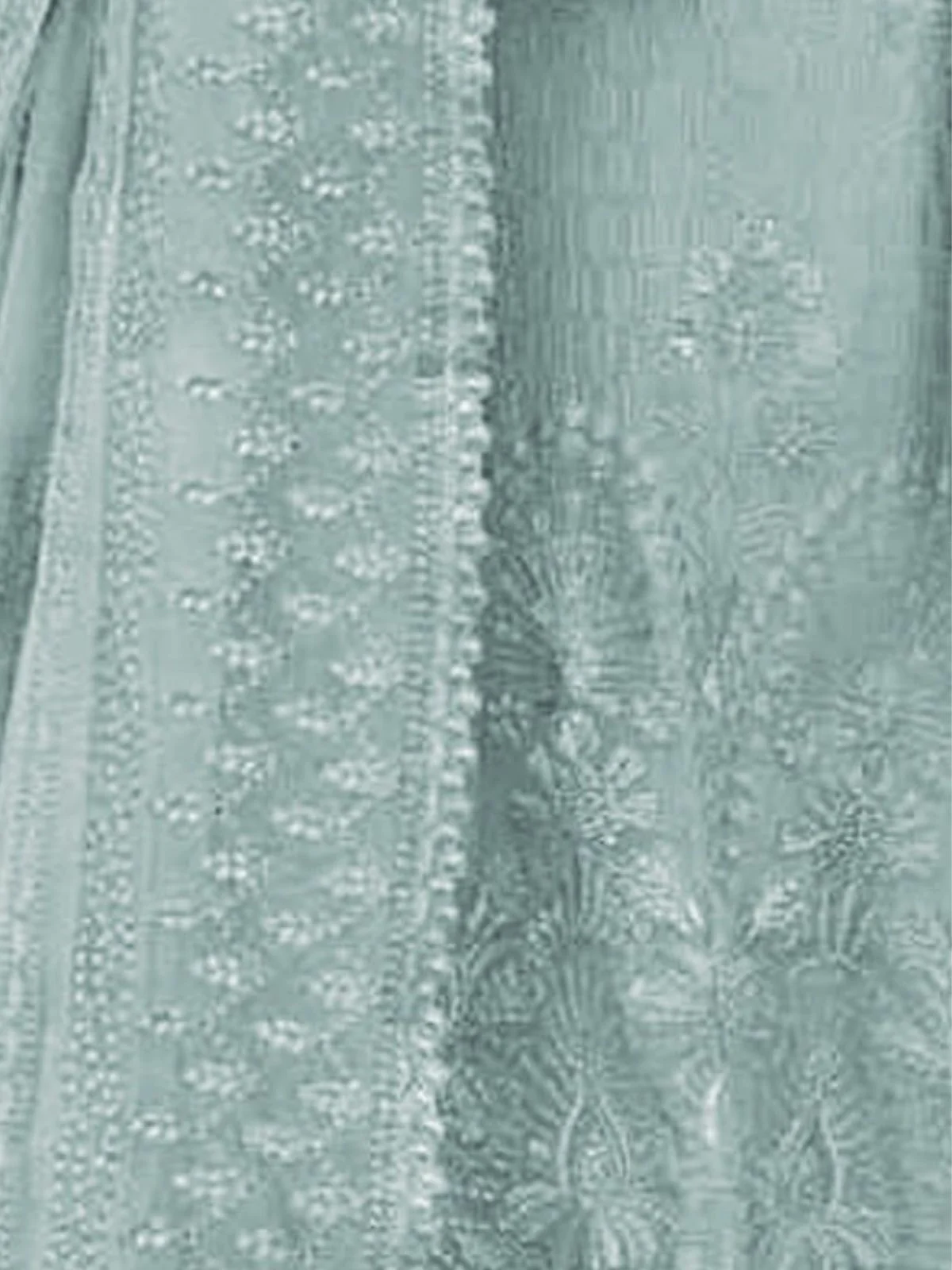 Odette Sky Blue Georgette Embroidered Semi-Stitched Kurta Set For Women - Image 3
