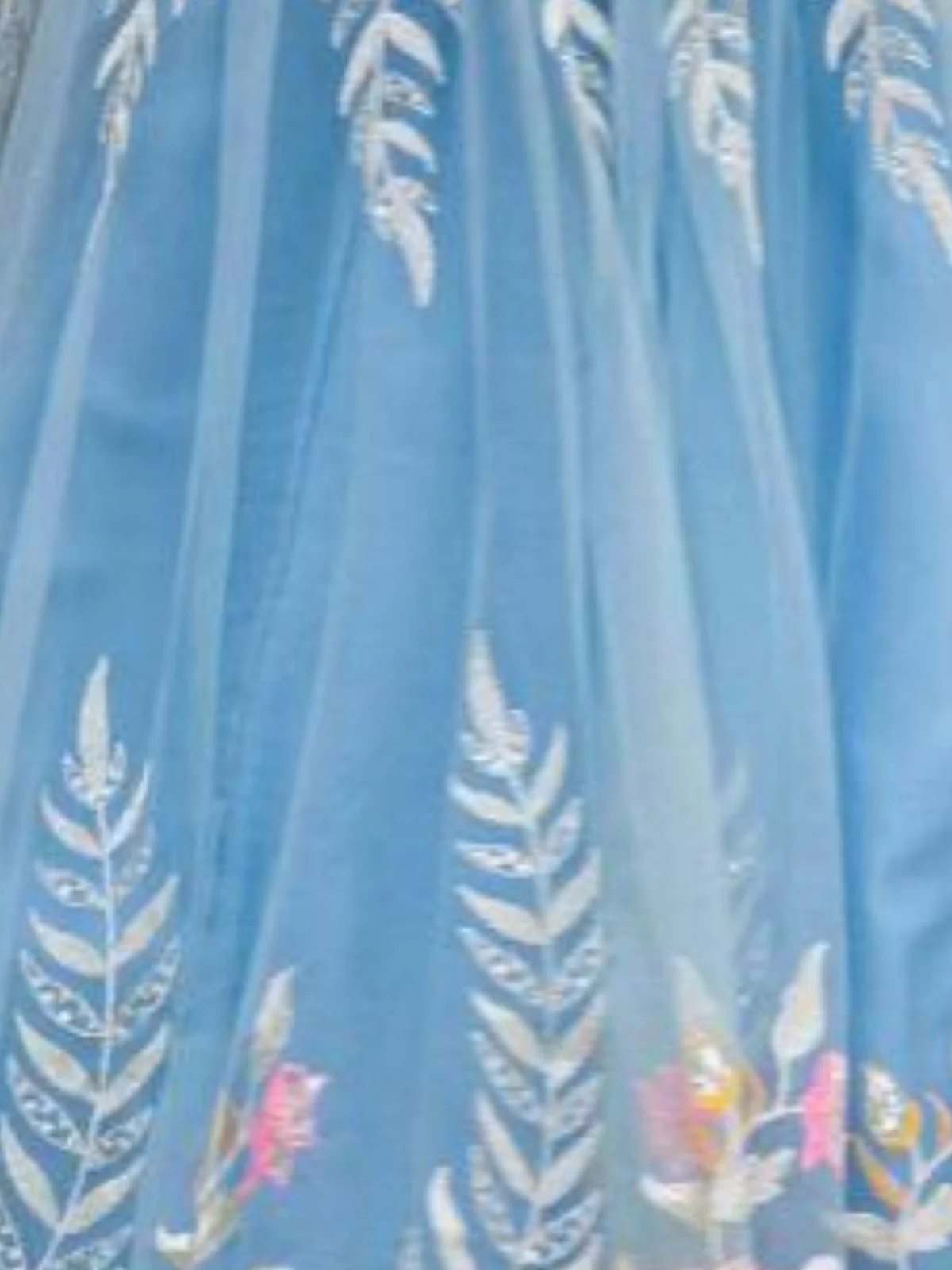 Odette Sky Blue Net Embellished Semi Stitched Lehenga For Women - Image 4