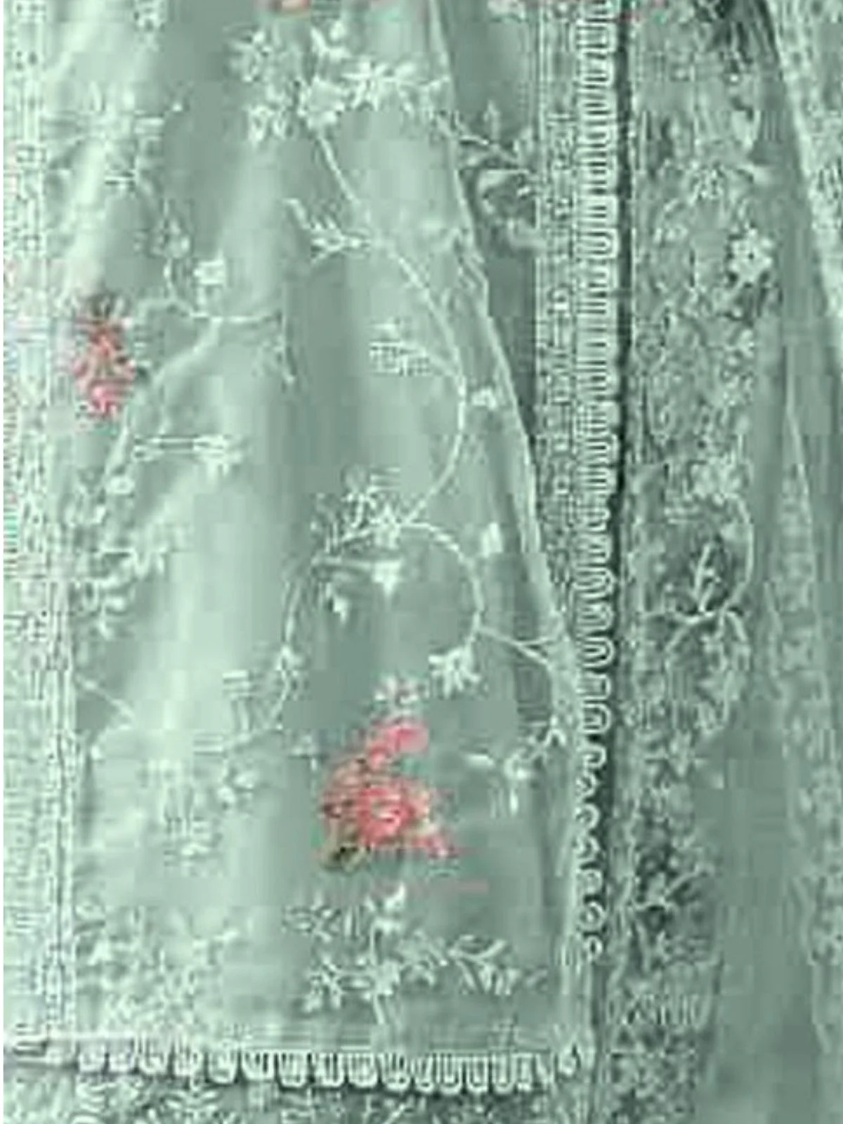 Odette Sky Blue Organza Embroidered Semi Stitched Kurta Set For Women - Image 3