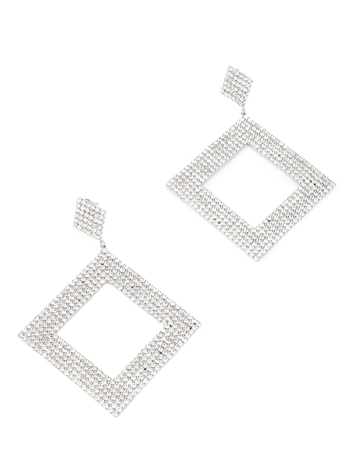 Odette Square Patterned Hoop Earring For Women - Image 2