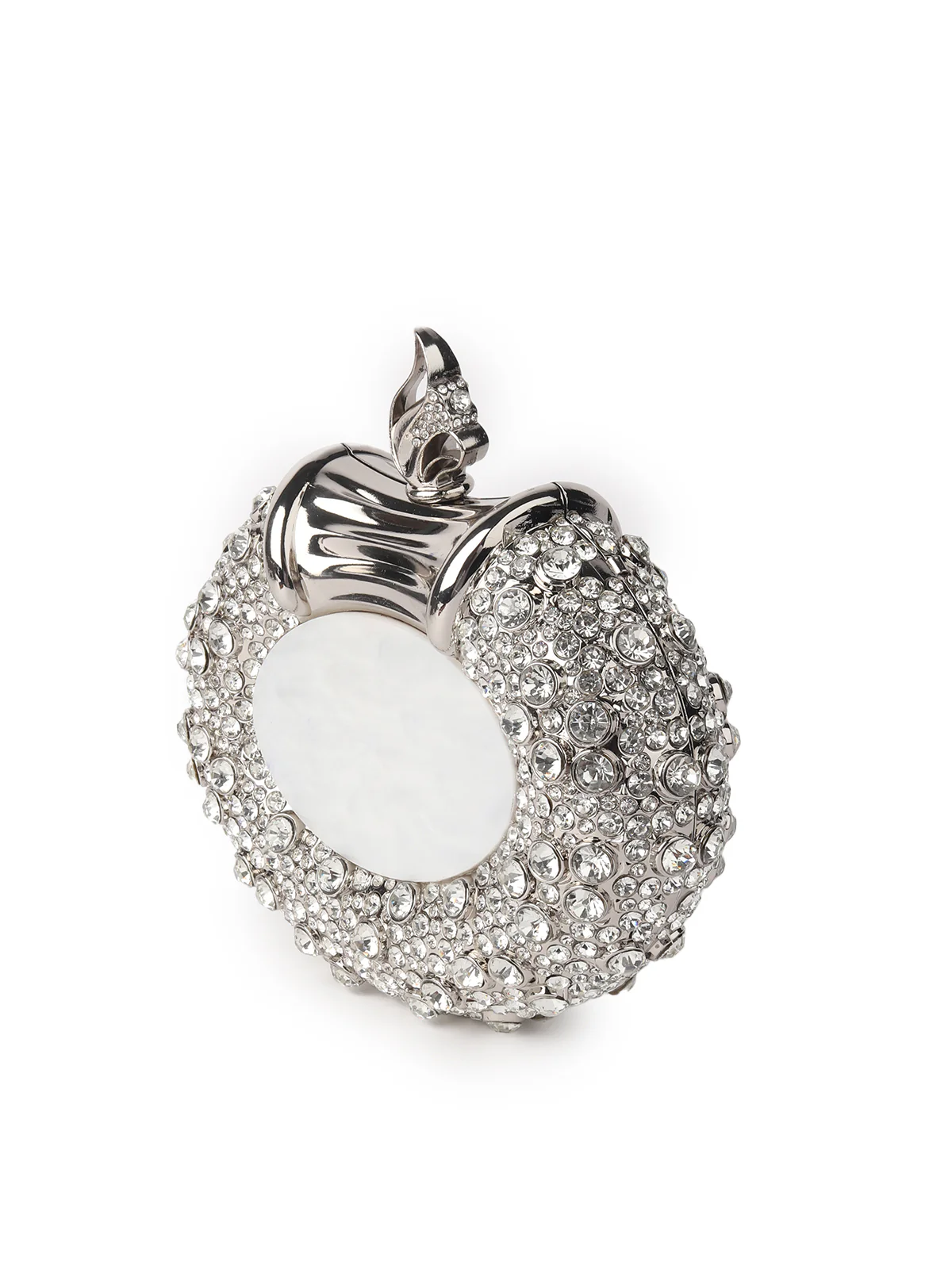 Odette Statement Ornate Silver Metal Clutch For Women - Image 5