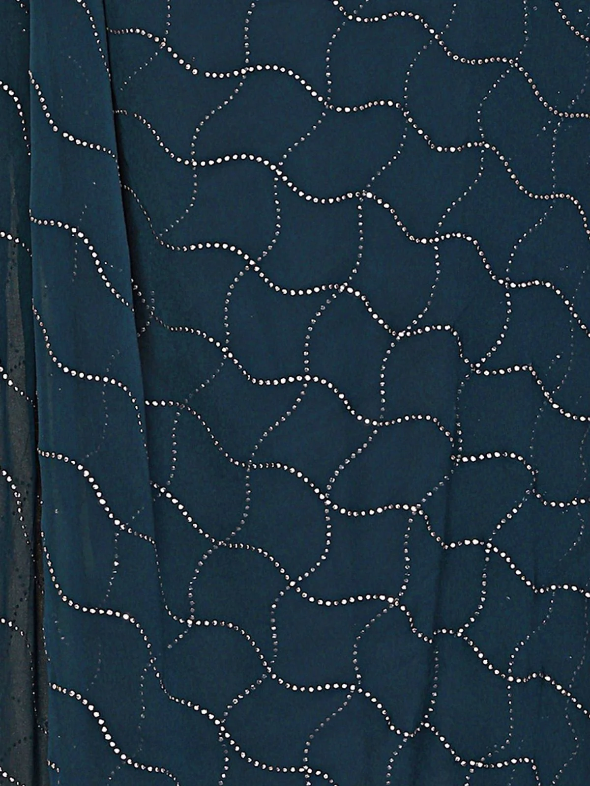 Odette Teal Blue Georgette Embellished Saree For Women - Image 5