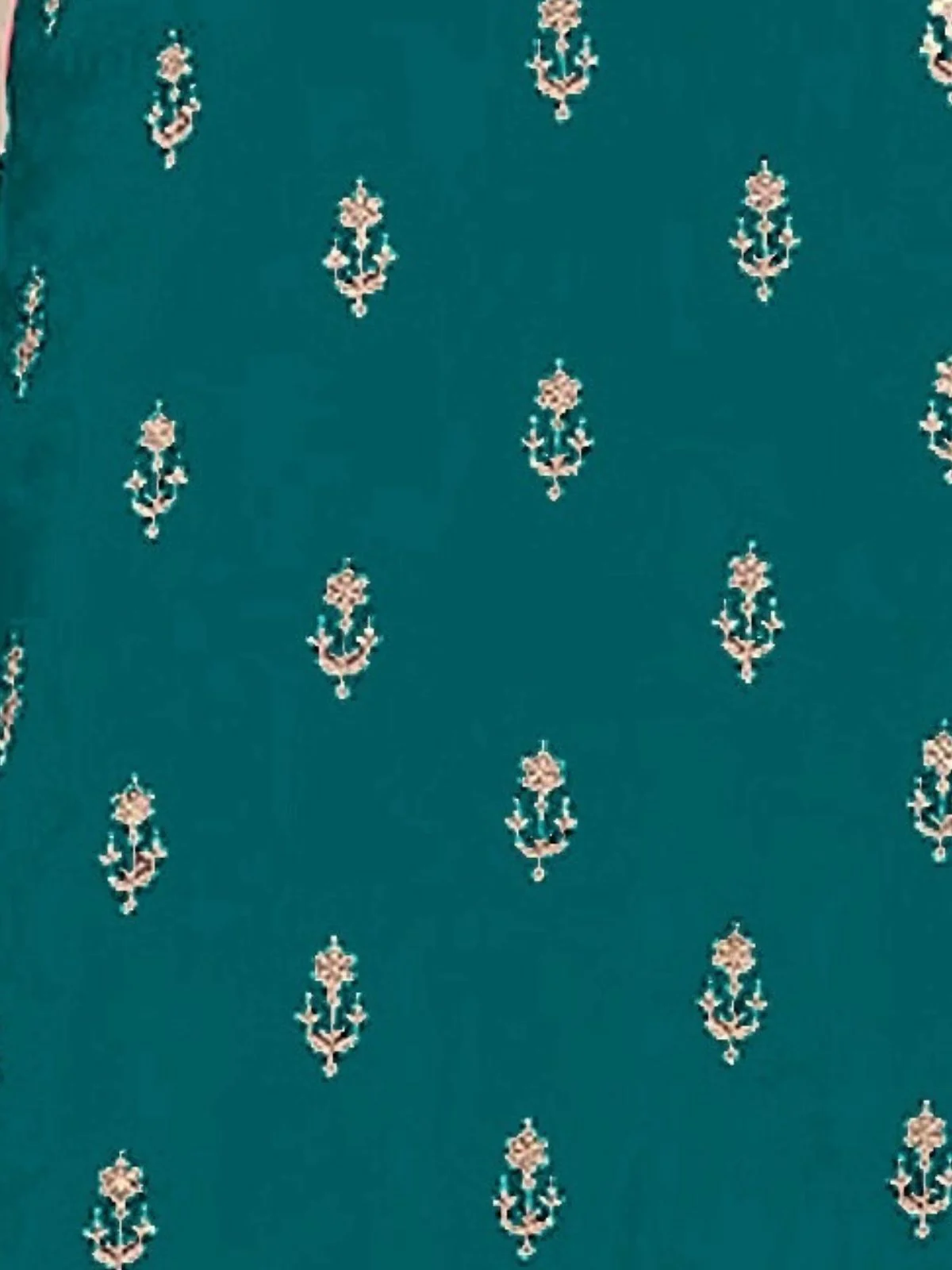 Odette Teal Blue Georgette Embellished Semi Stitched Kurta Set For Women - Image 3