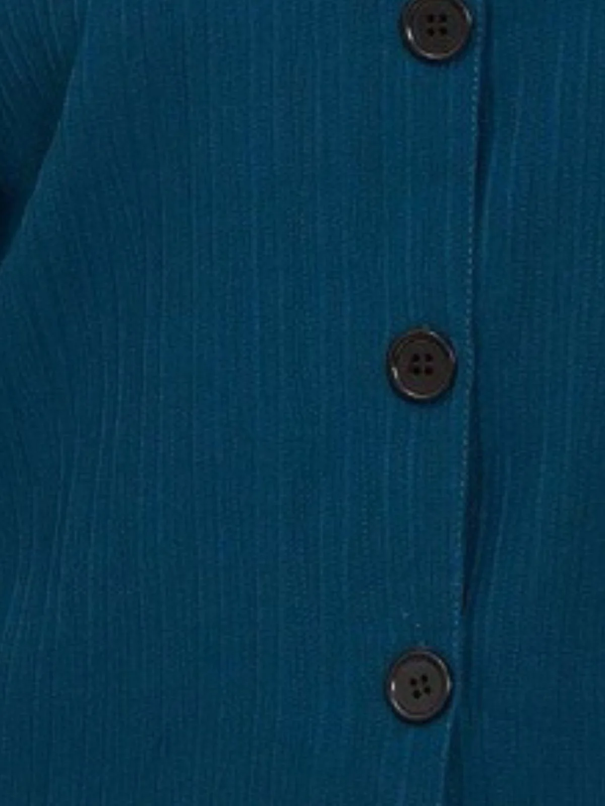 Odette Teal Blue Sugarcane Solid Shirt For Women - Image 4