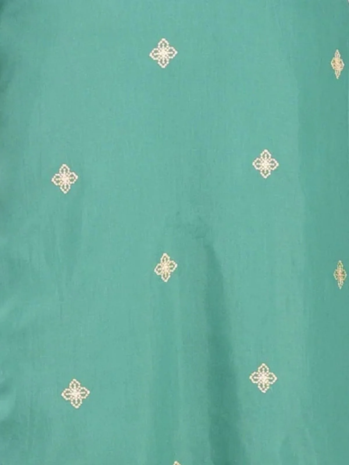 Odette Teal Green Silk Blend Embroidered Stiched Kurta Set For Women - Image 5