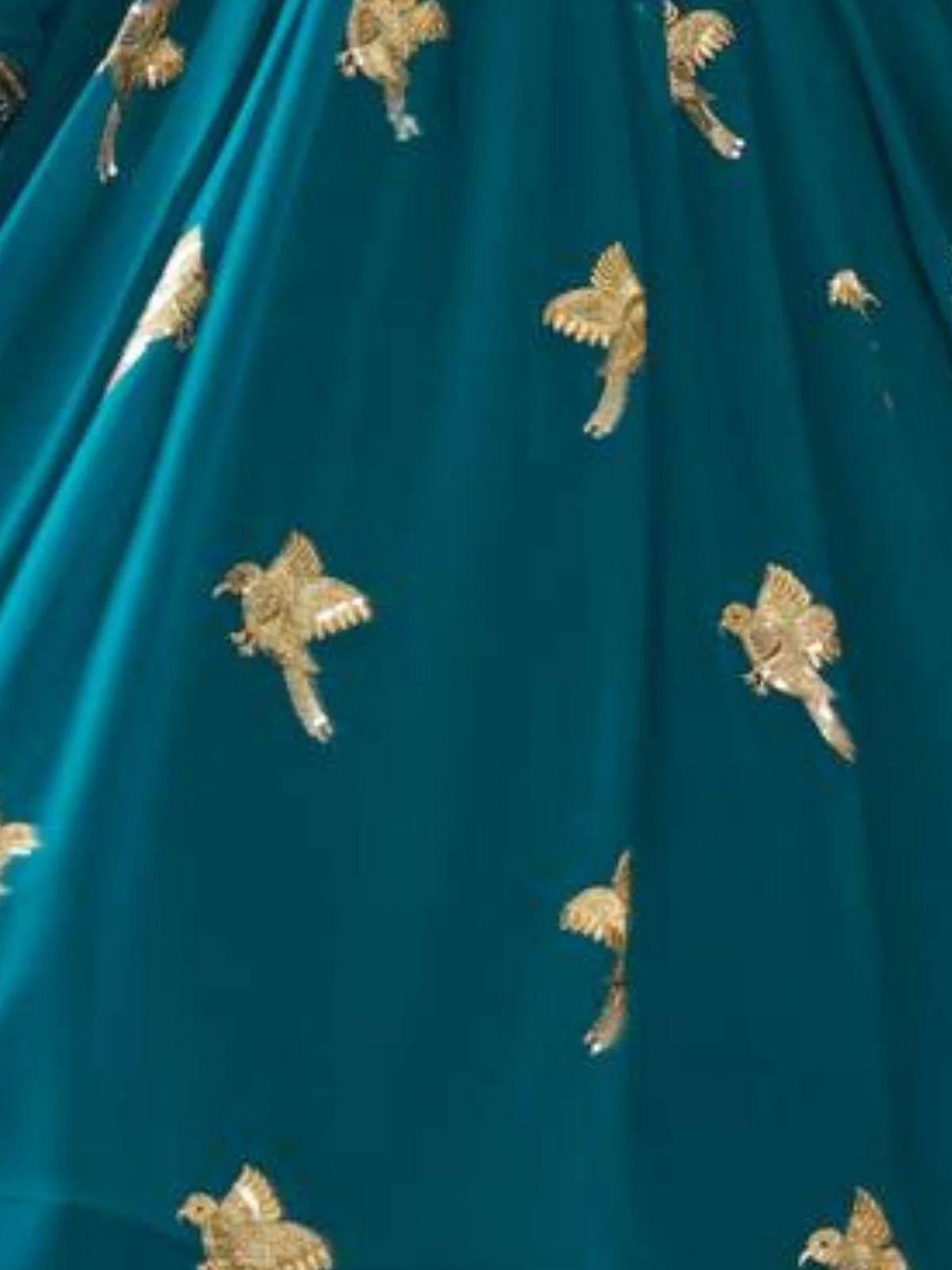 Odette Teal Green Silk Solid Stitched Kurta Set For Women - Image 5