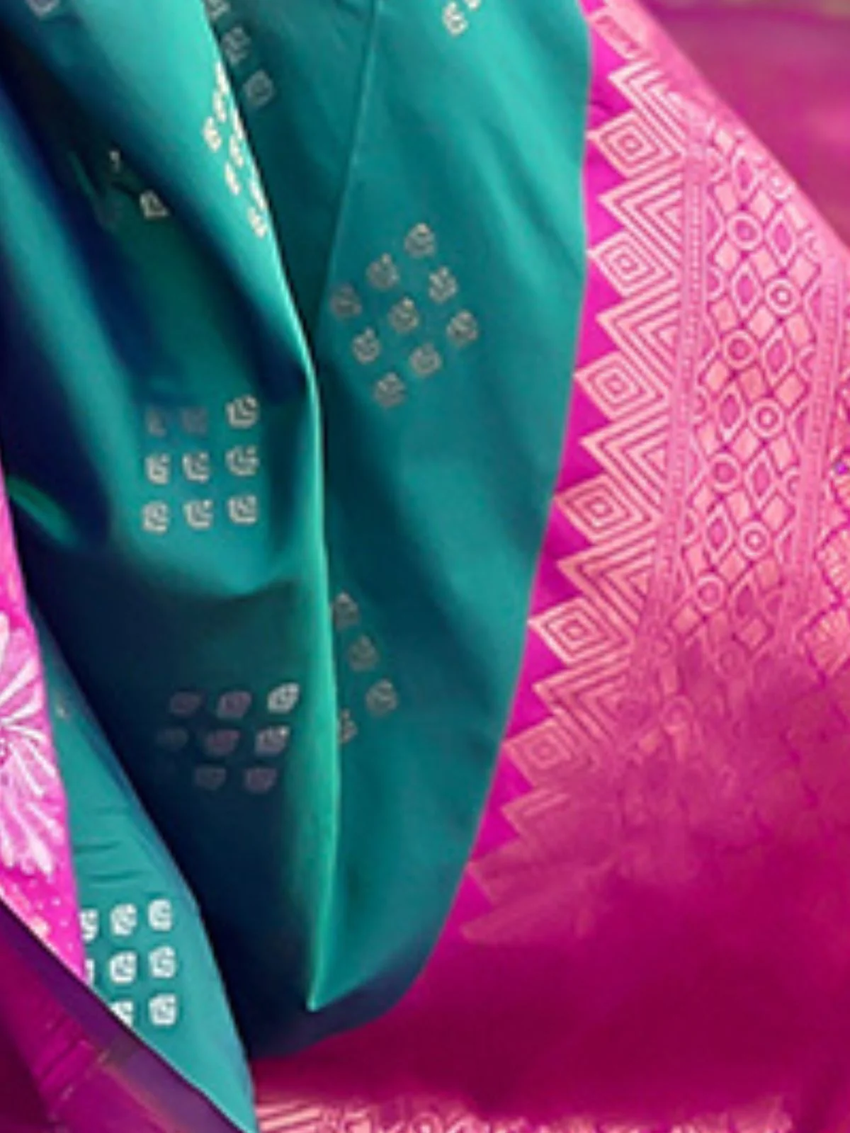 Odette Teal Woven Design Soft Silk Saree With Unstitched Blouse For Women - Image 6