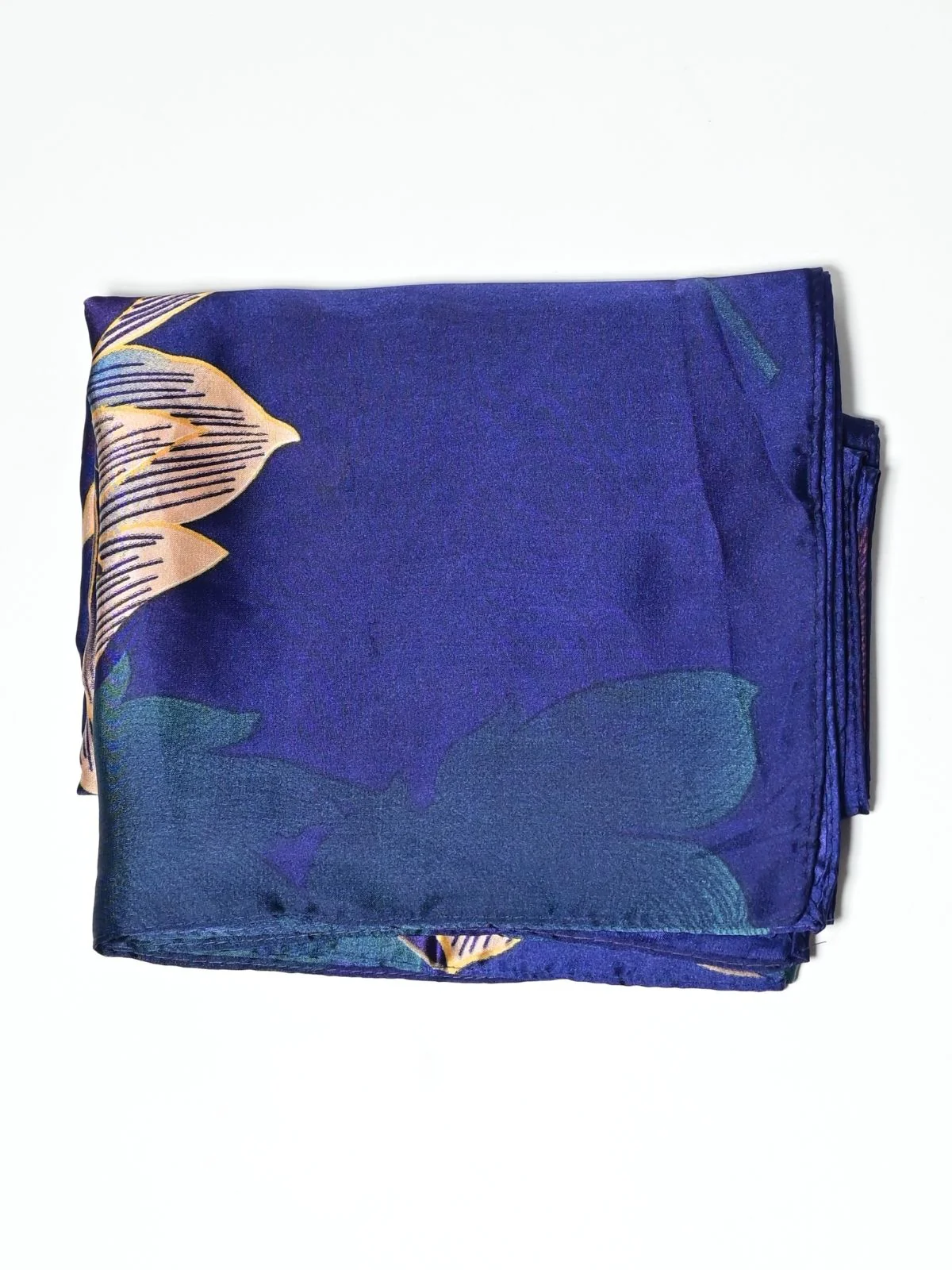 Odette Violet Printed Satin Scarf For Women - Image 5